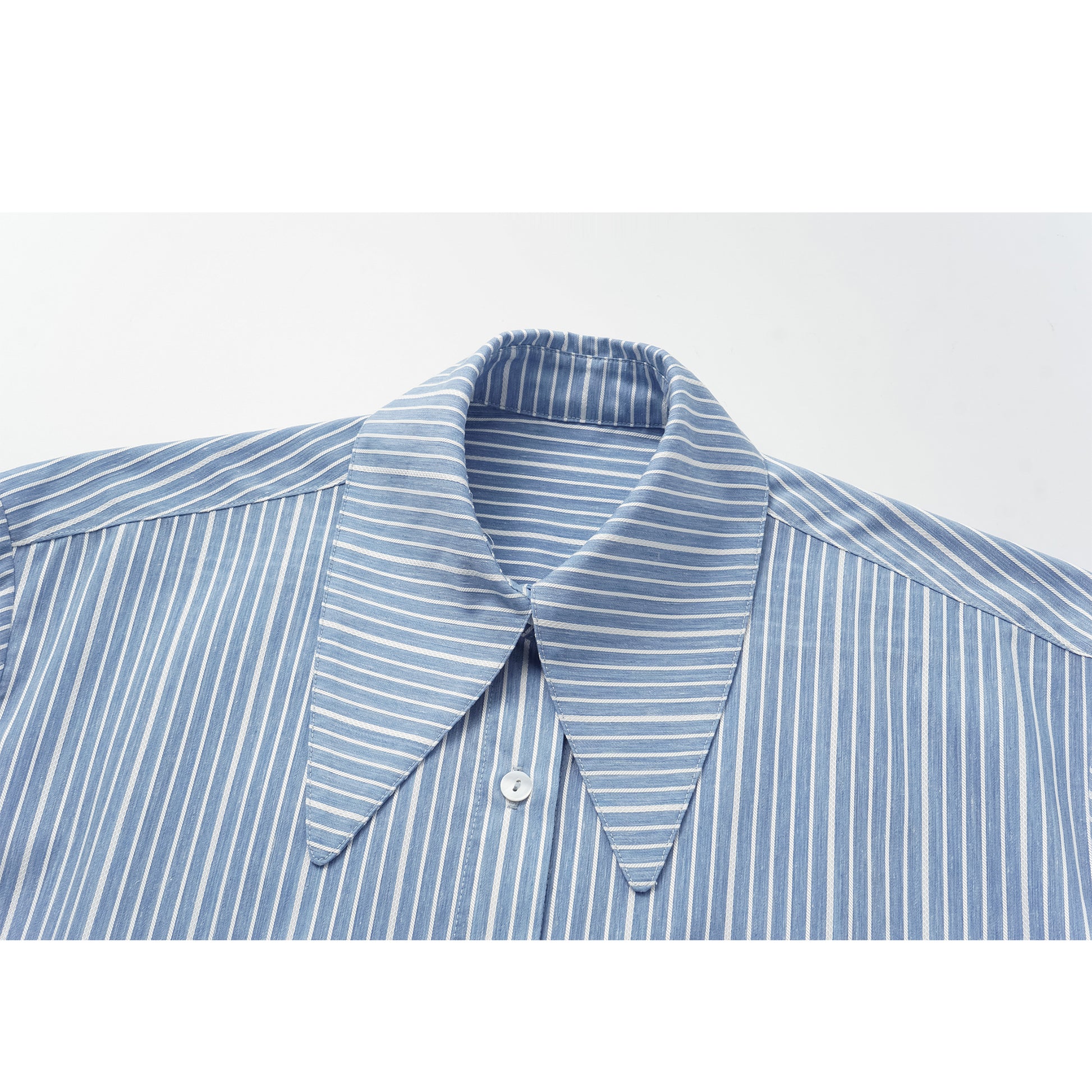 Sky Blue & White Striped Shirt