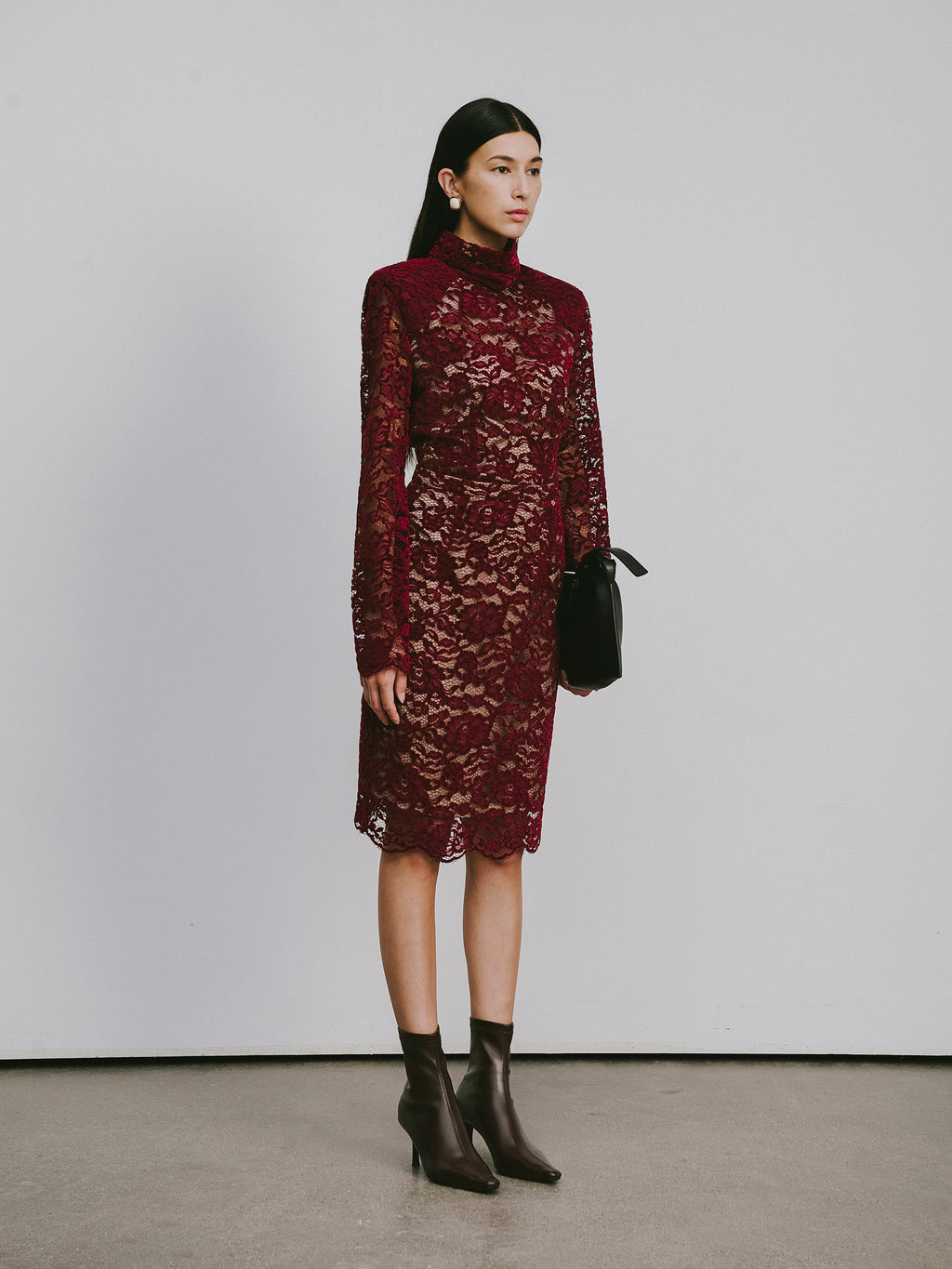 Top with Flocked Lace & Openwork