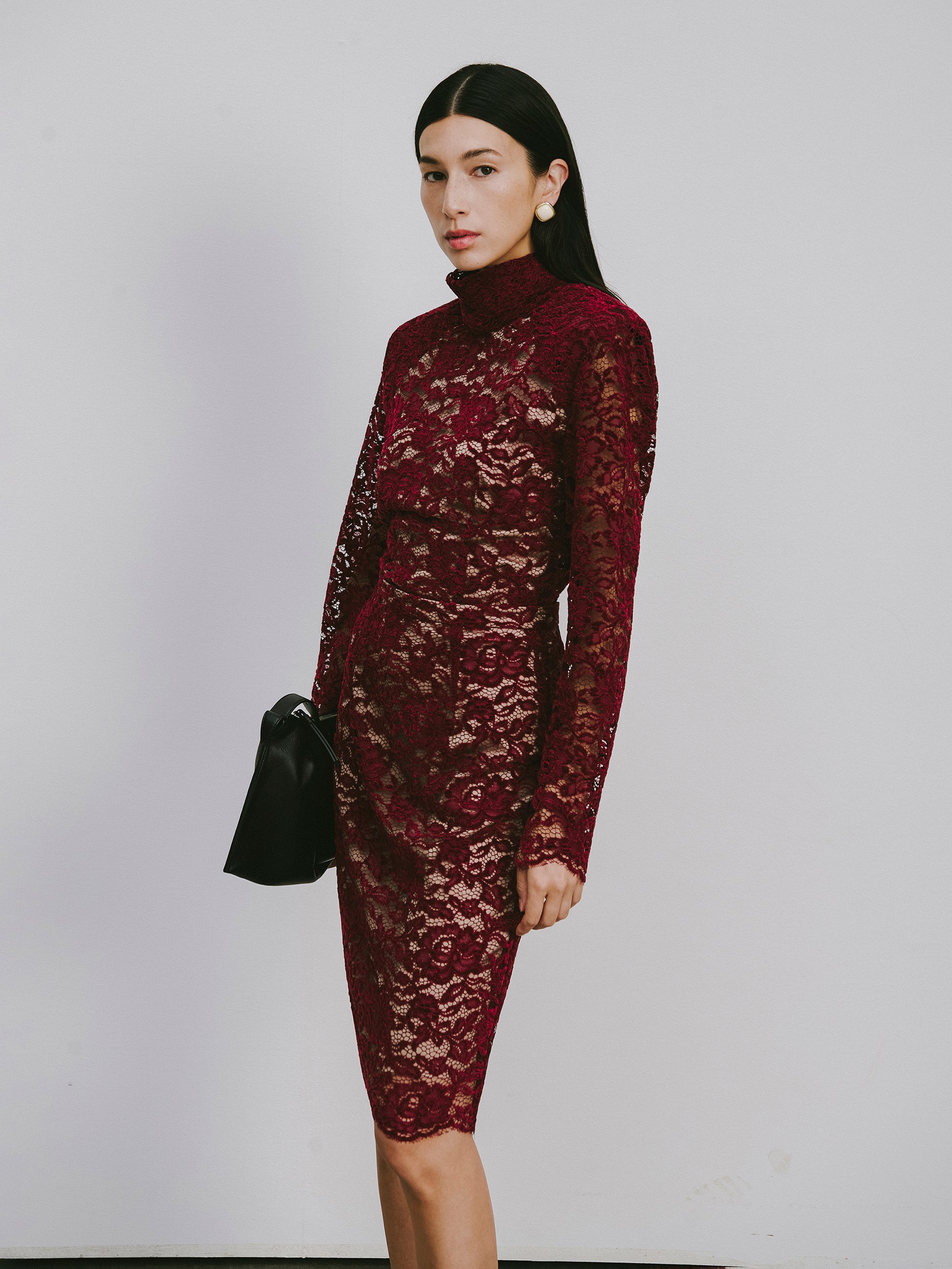 Top with Flocked Lace & Openwork