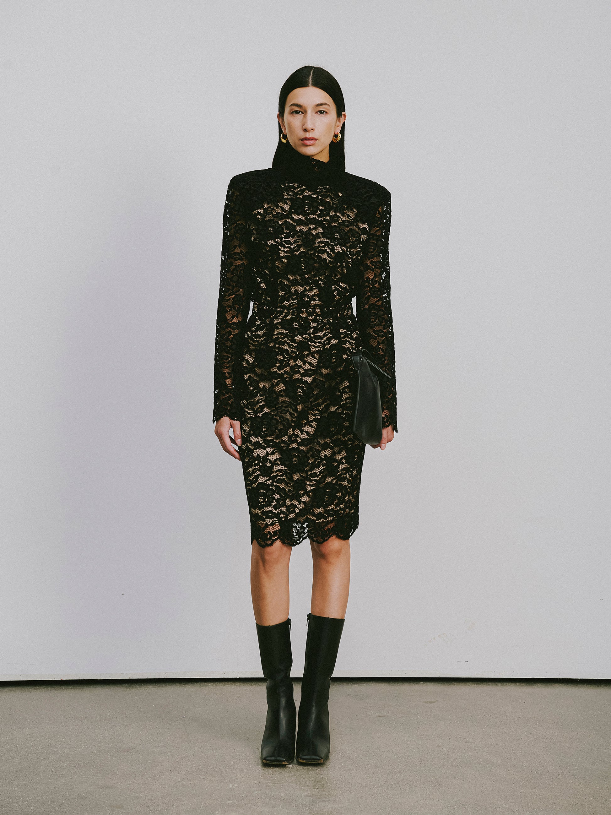 Top with Flocked Lace & Openwork