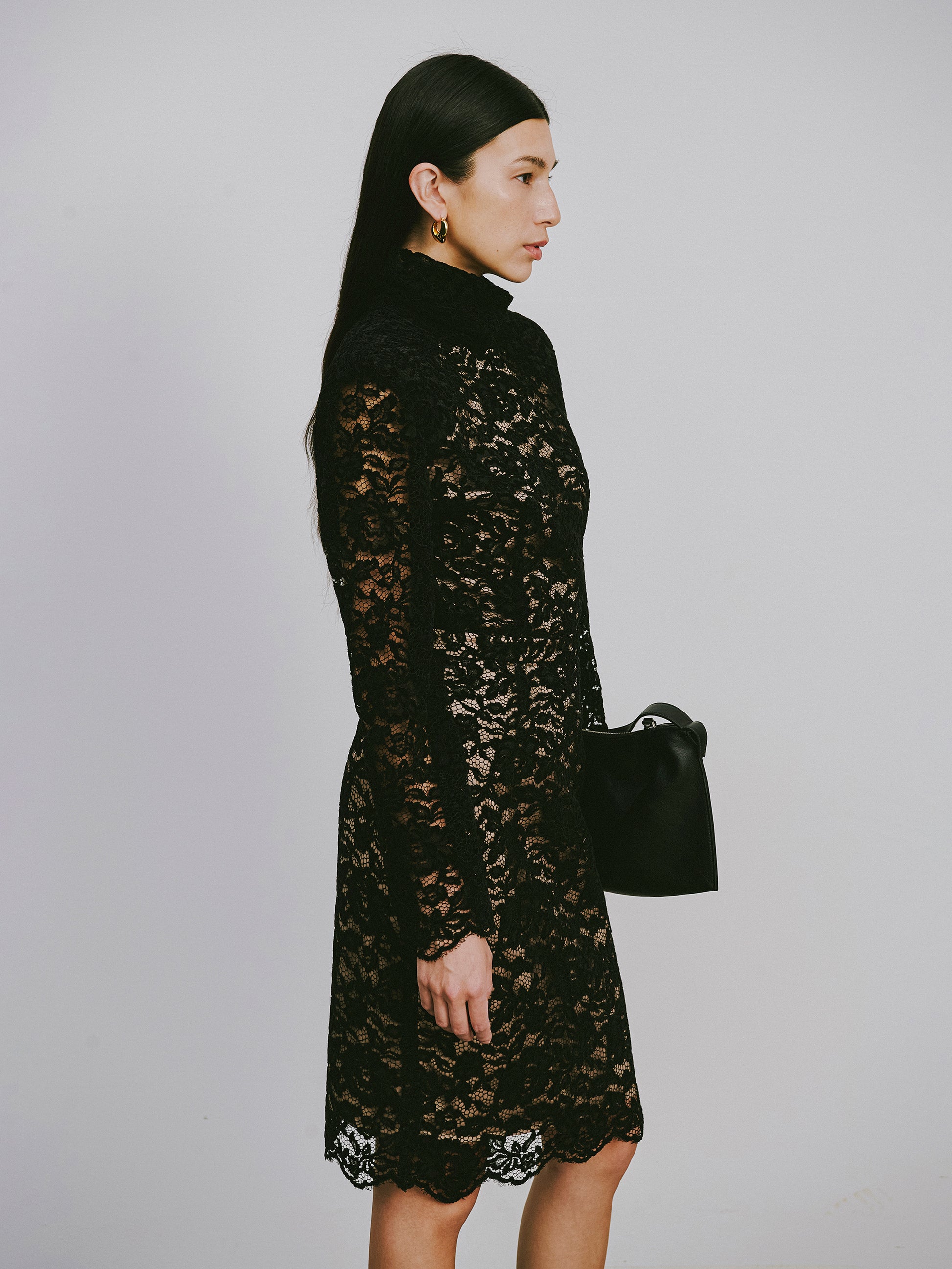 Top with Flocked Lace & Openwork