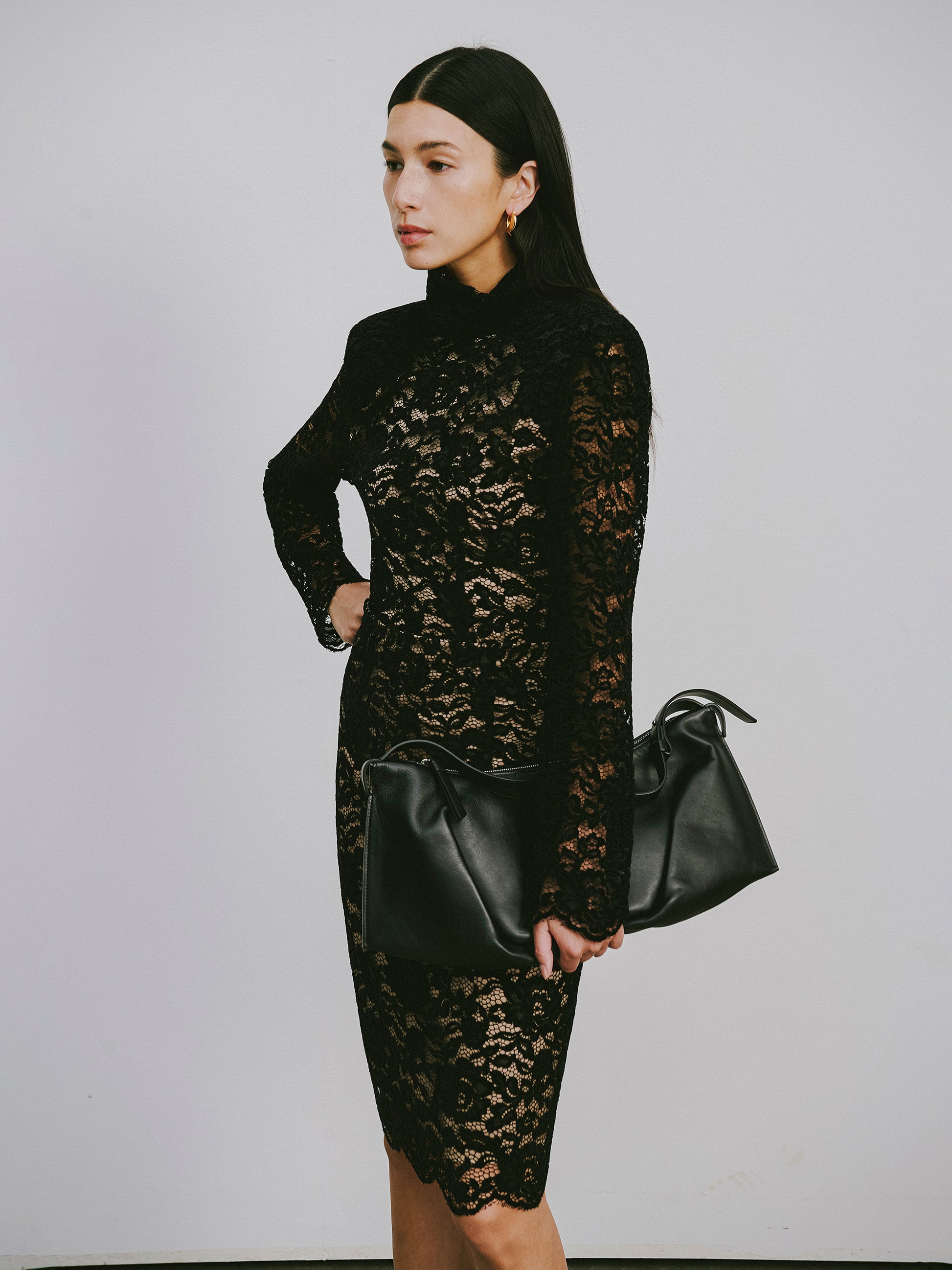 Top with Flocked Lace & Openwork