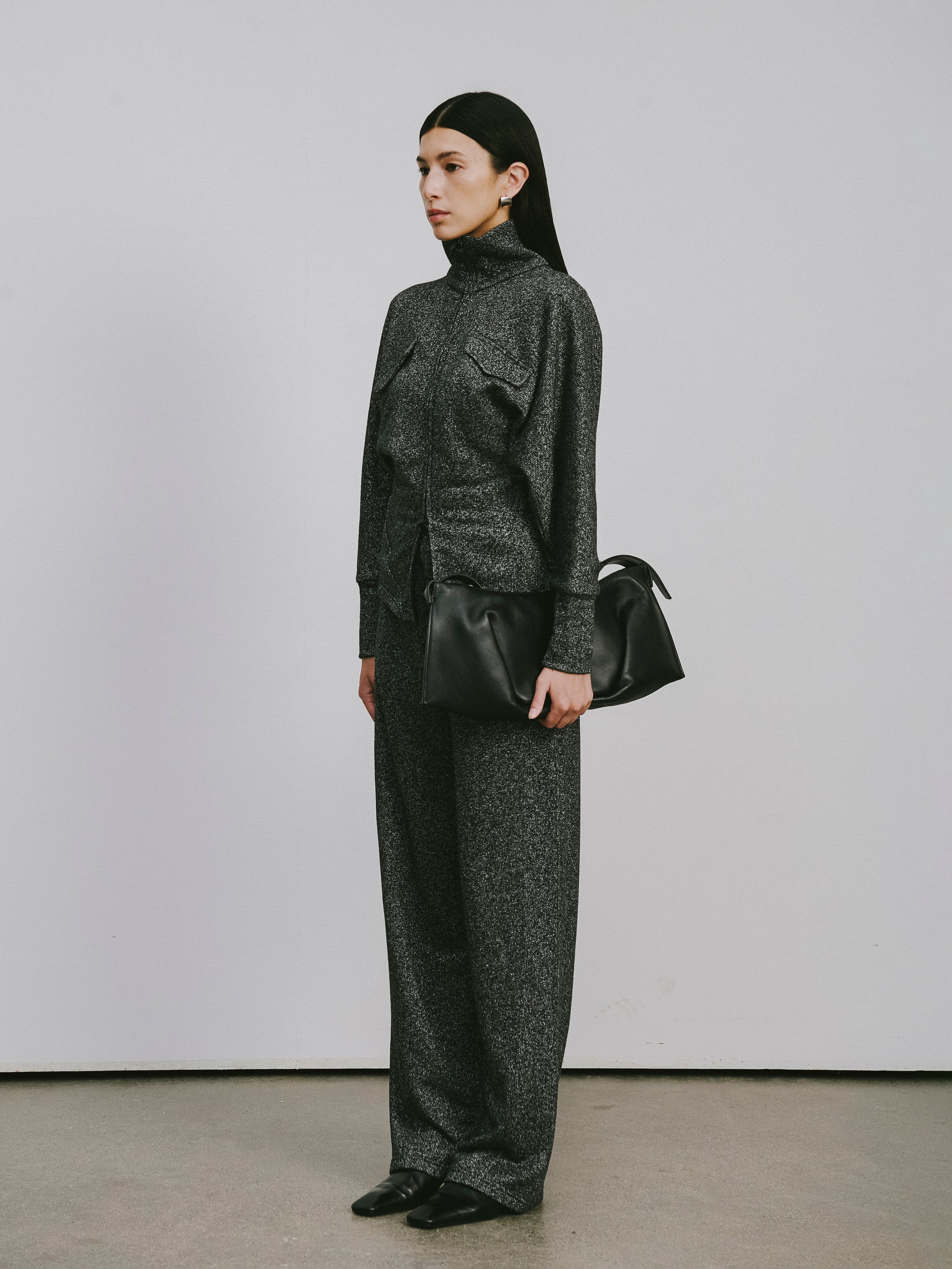 High-Neck Two-Way Zip Athletic Jacket