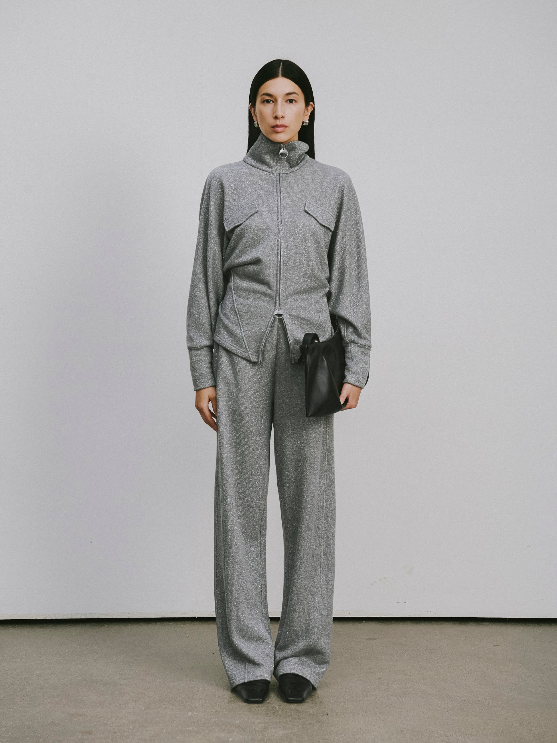 High-Neck Two-Way Zip Athletic Jacket