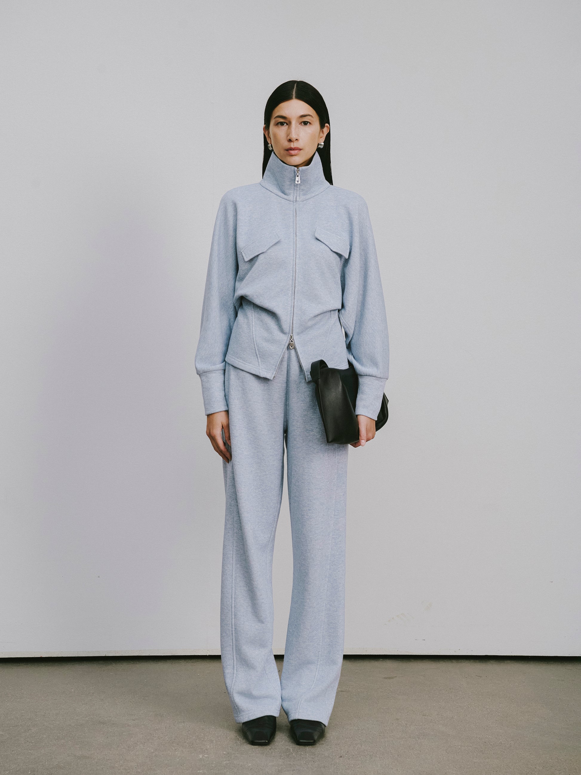 High-Neck Two-Way Zip Athletic Jacket