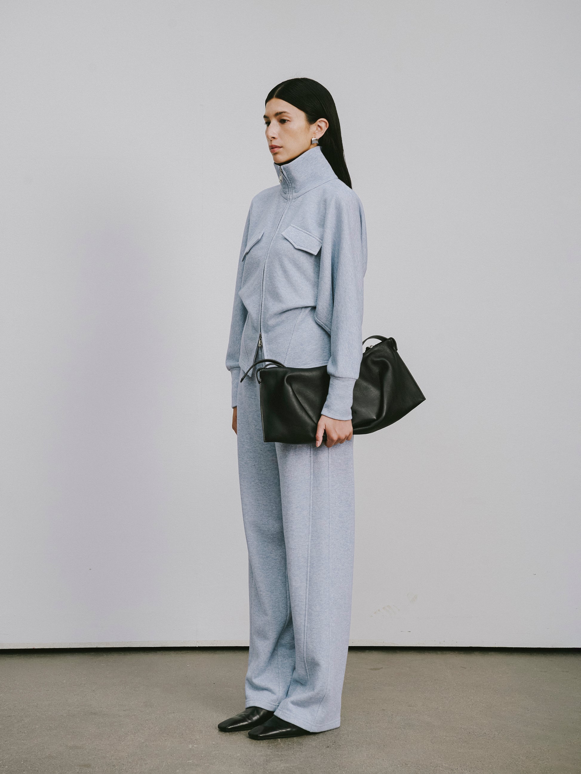 High-Neck Two-Way Zip Athletic Jacket