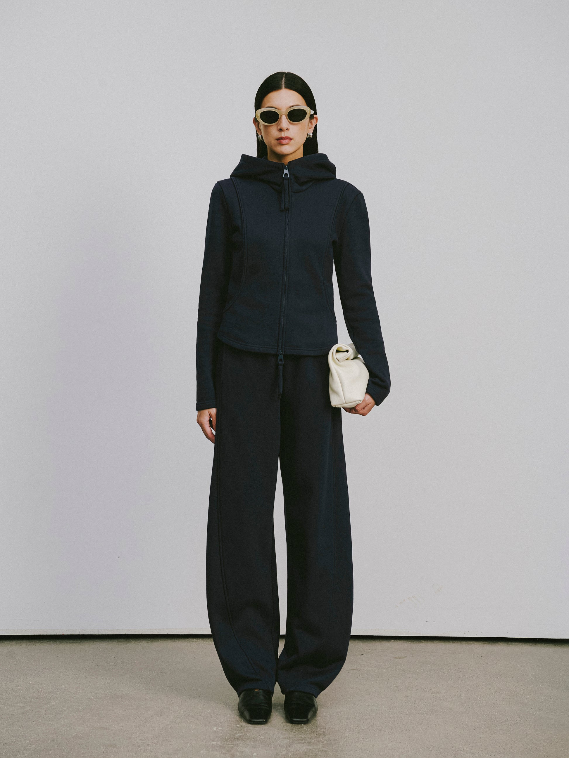 Zip-Front Hooded Sweatshirt Jacket