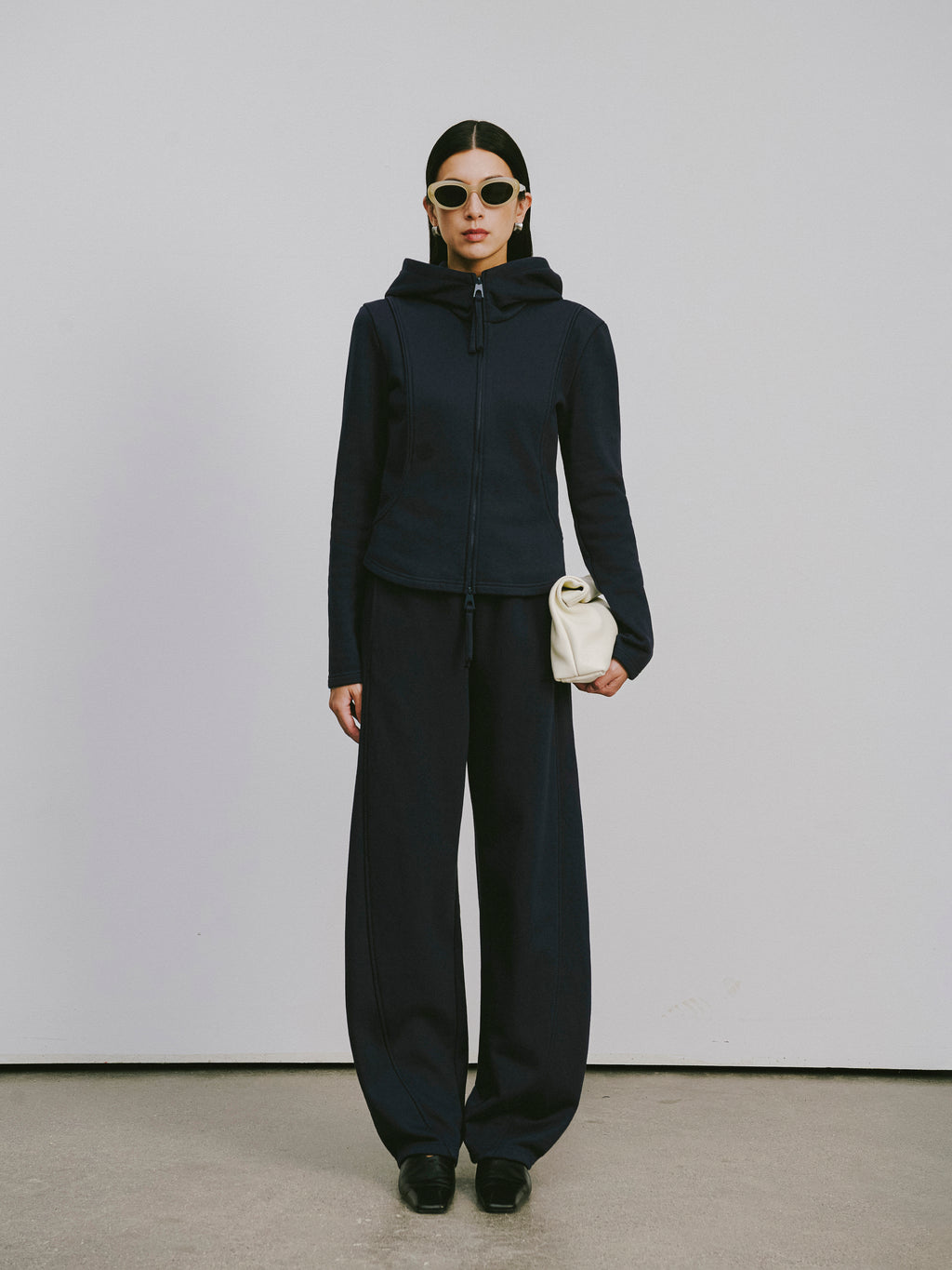 Curved Hem Athletic Sweatpants