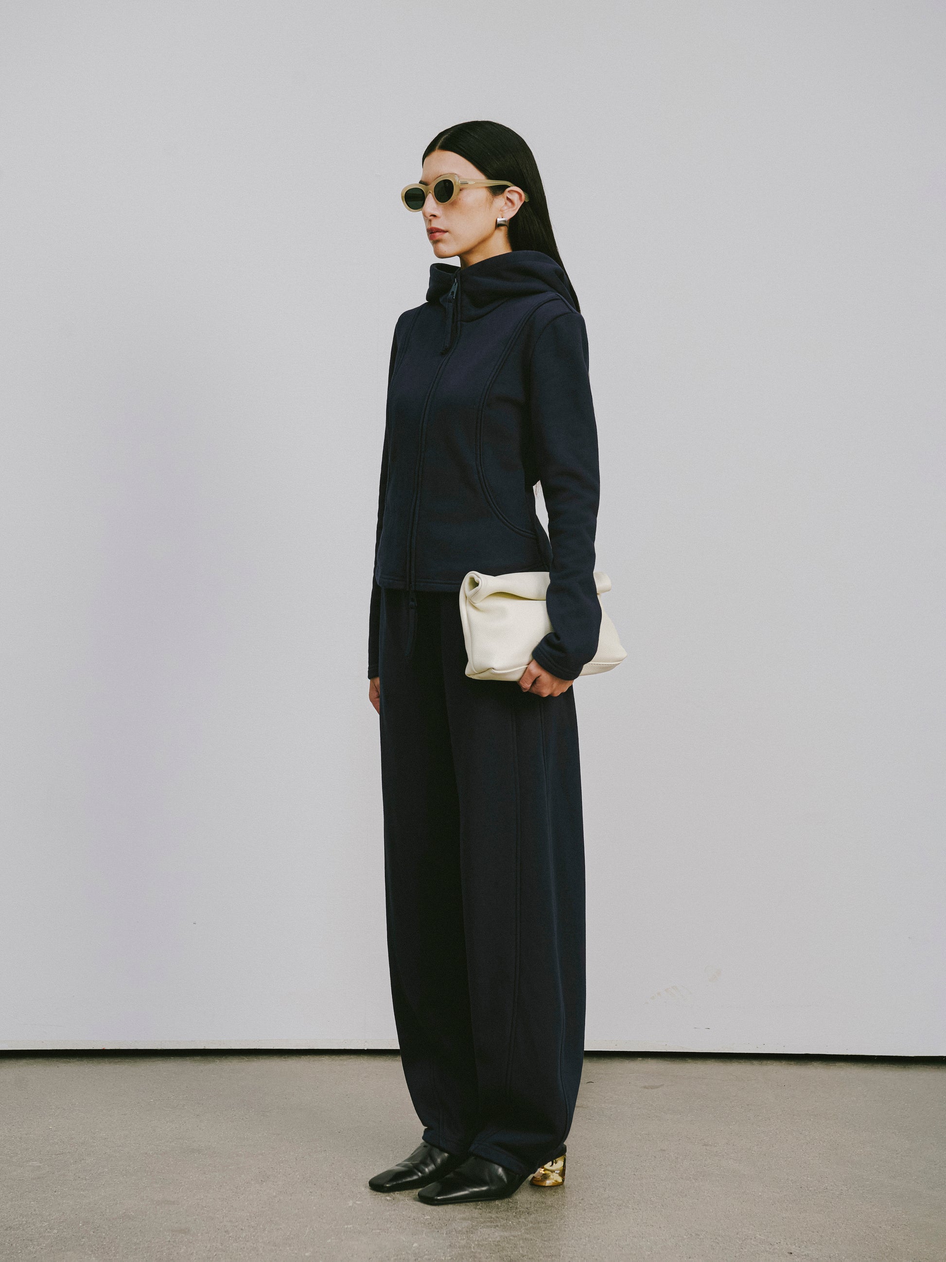 Zip-Front Hooded Sweatshirt Jacket