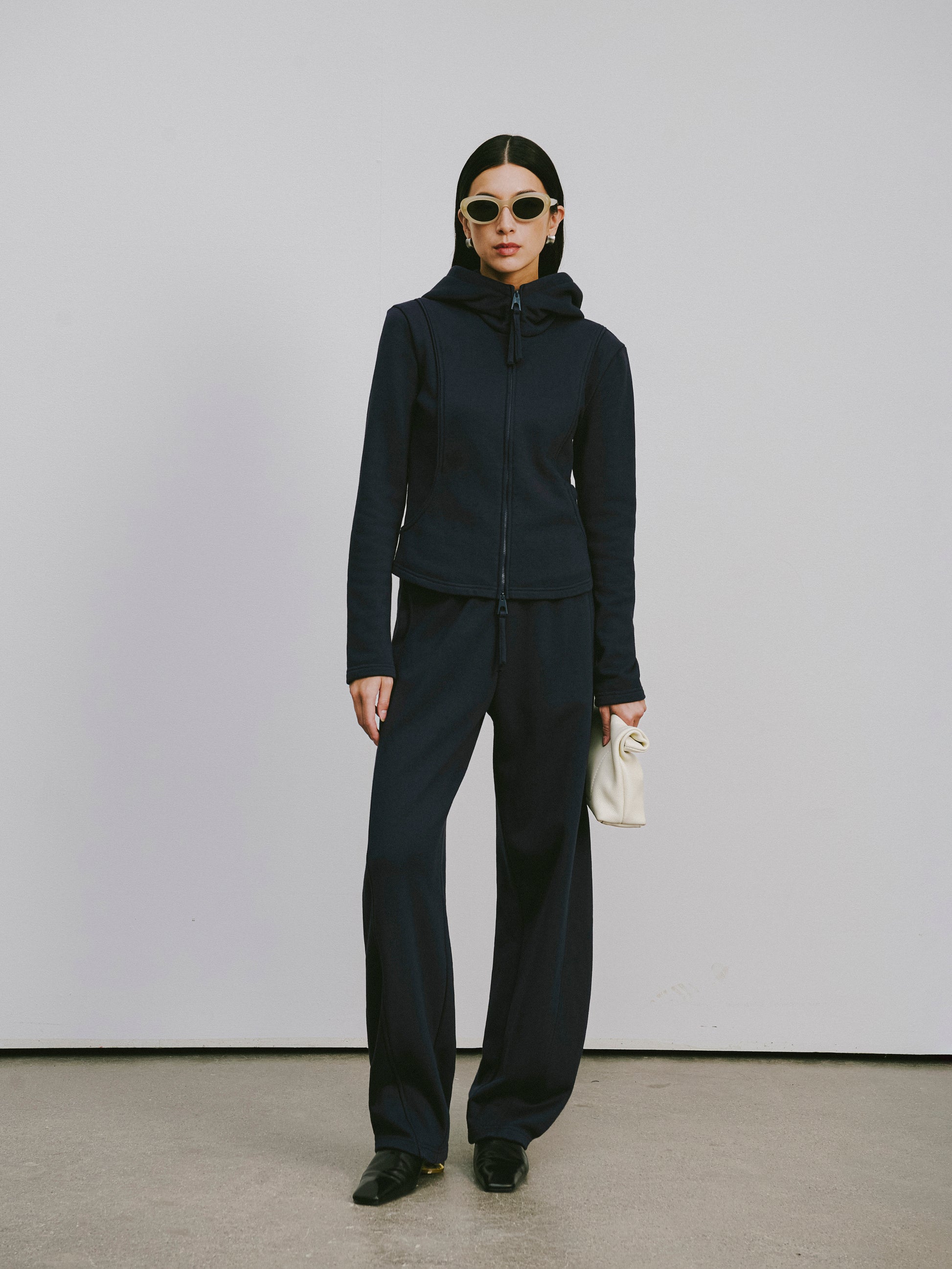 Zip-Front Hooded Sweatshirt Jacket