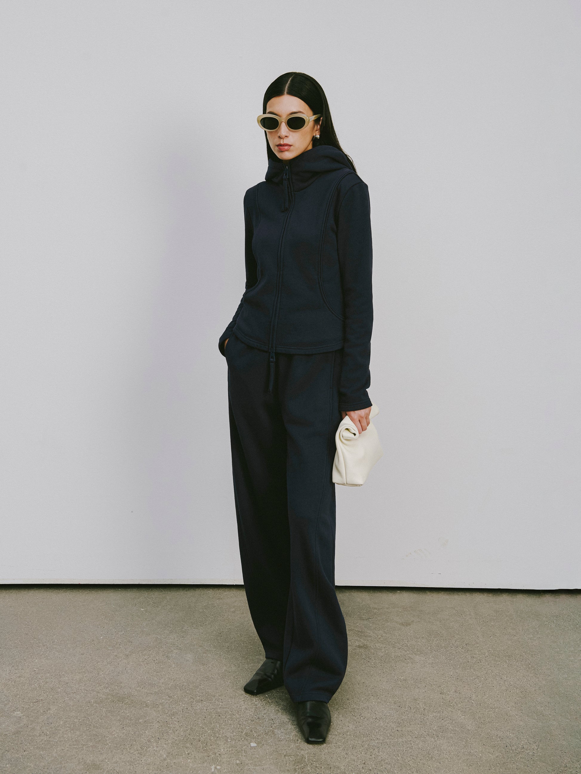 Curved Hem Athletic Sweatpants