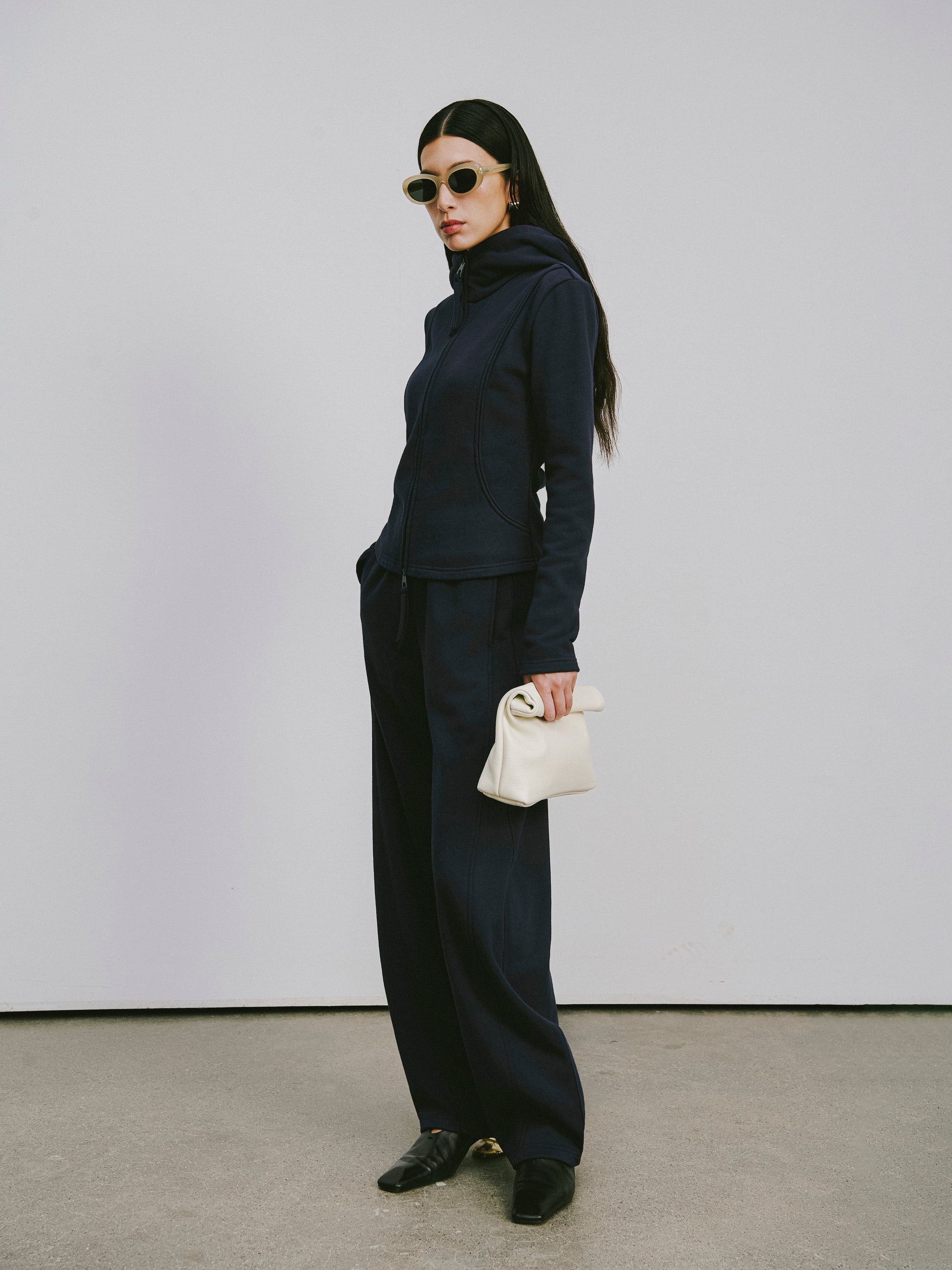 Curved Hem Athletic Sweatpants