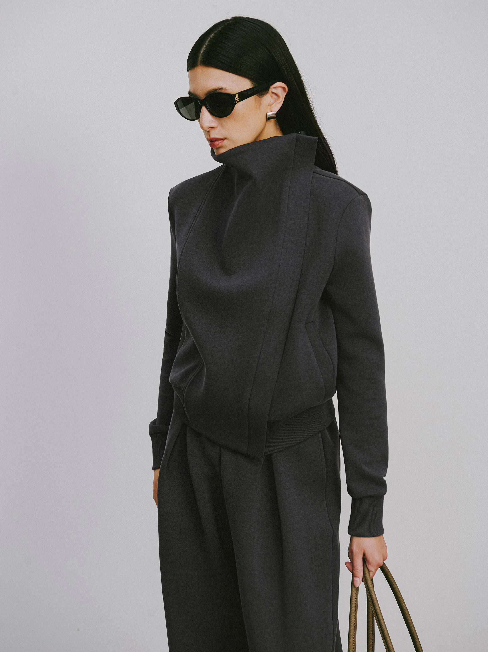 Cross-Front Athleisure Style Jacket