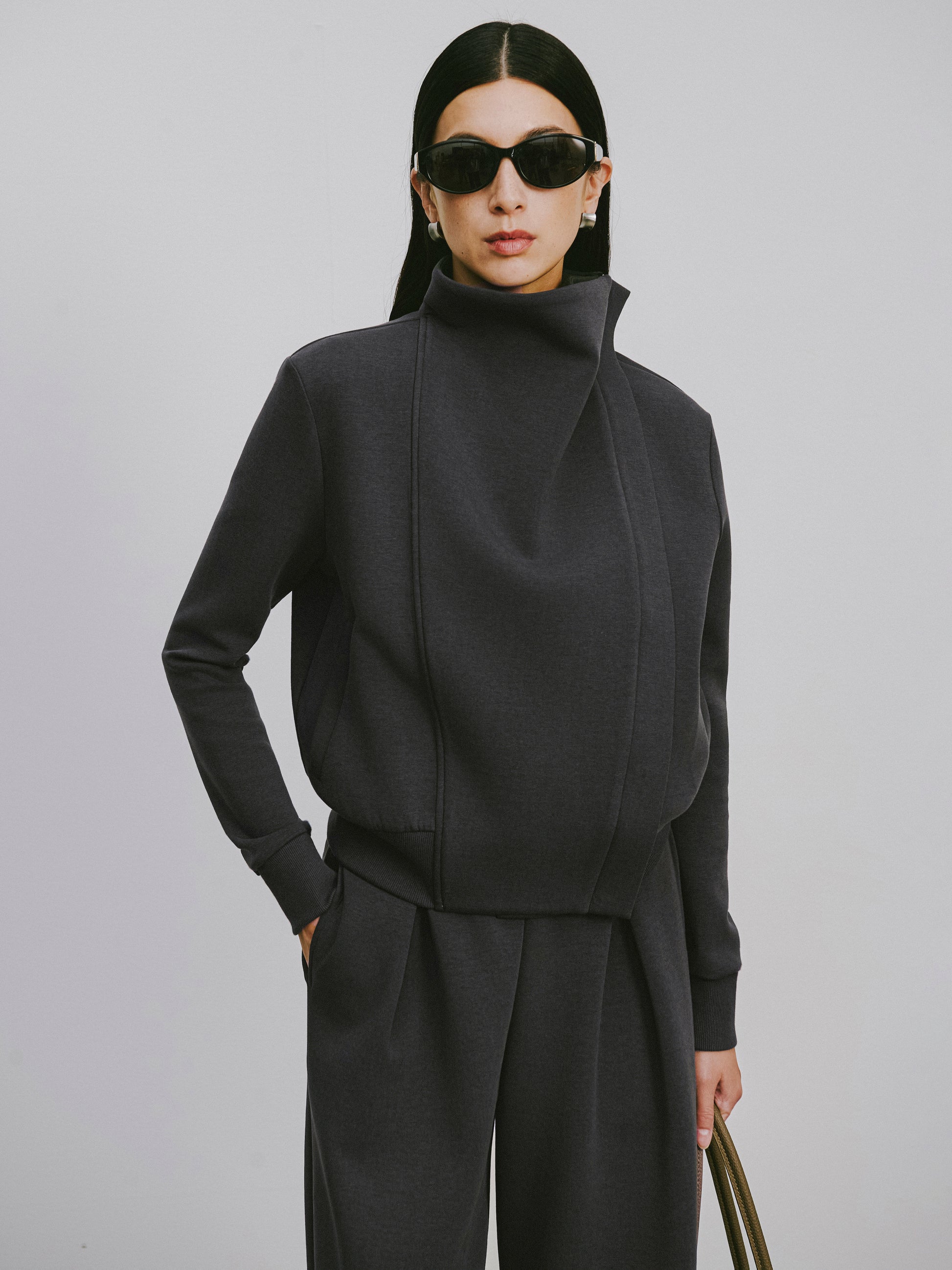 Cross-Front Athleisure Style Jacket