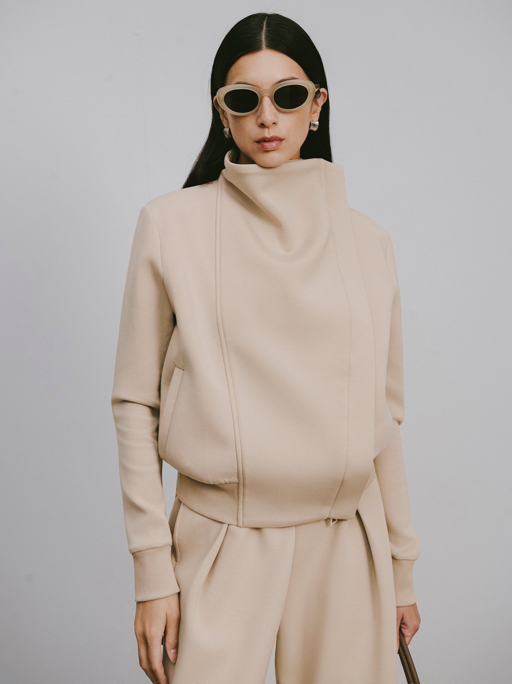 Cross-Front Athleisure Style Jacket