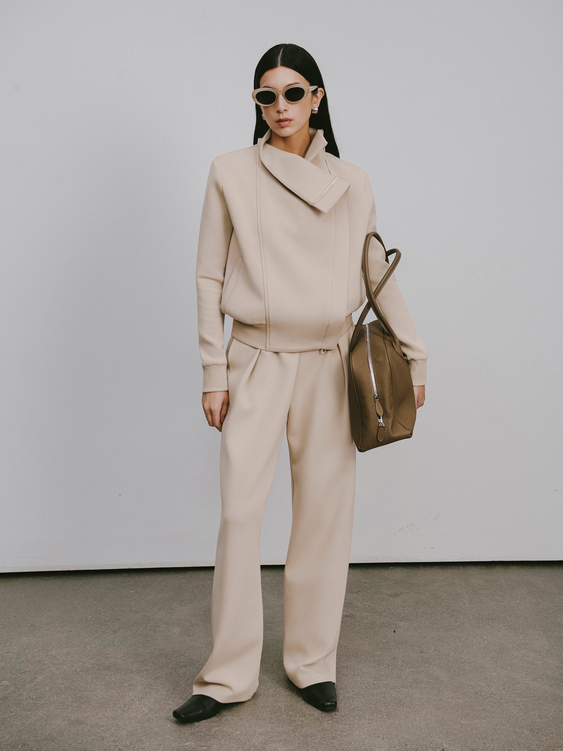 Cross-Front Athleisure Style Jacket