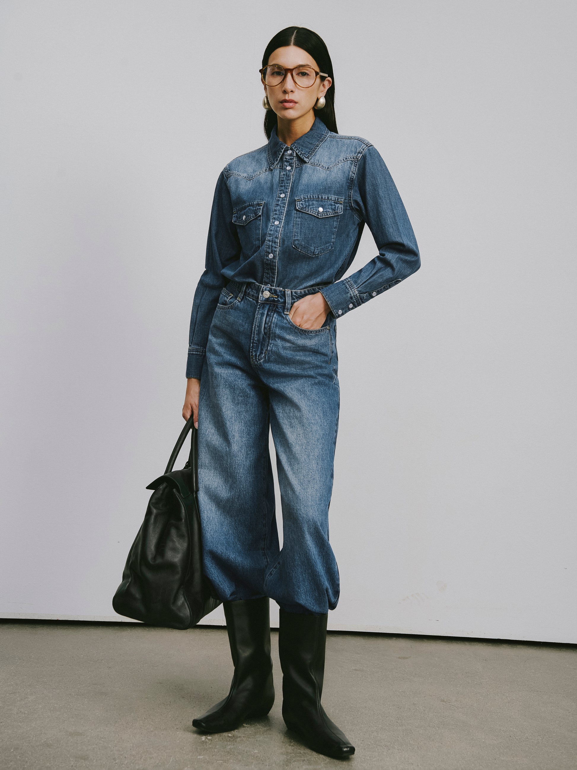 High-Waisted Wide-Leg Jeans