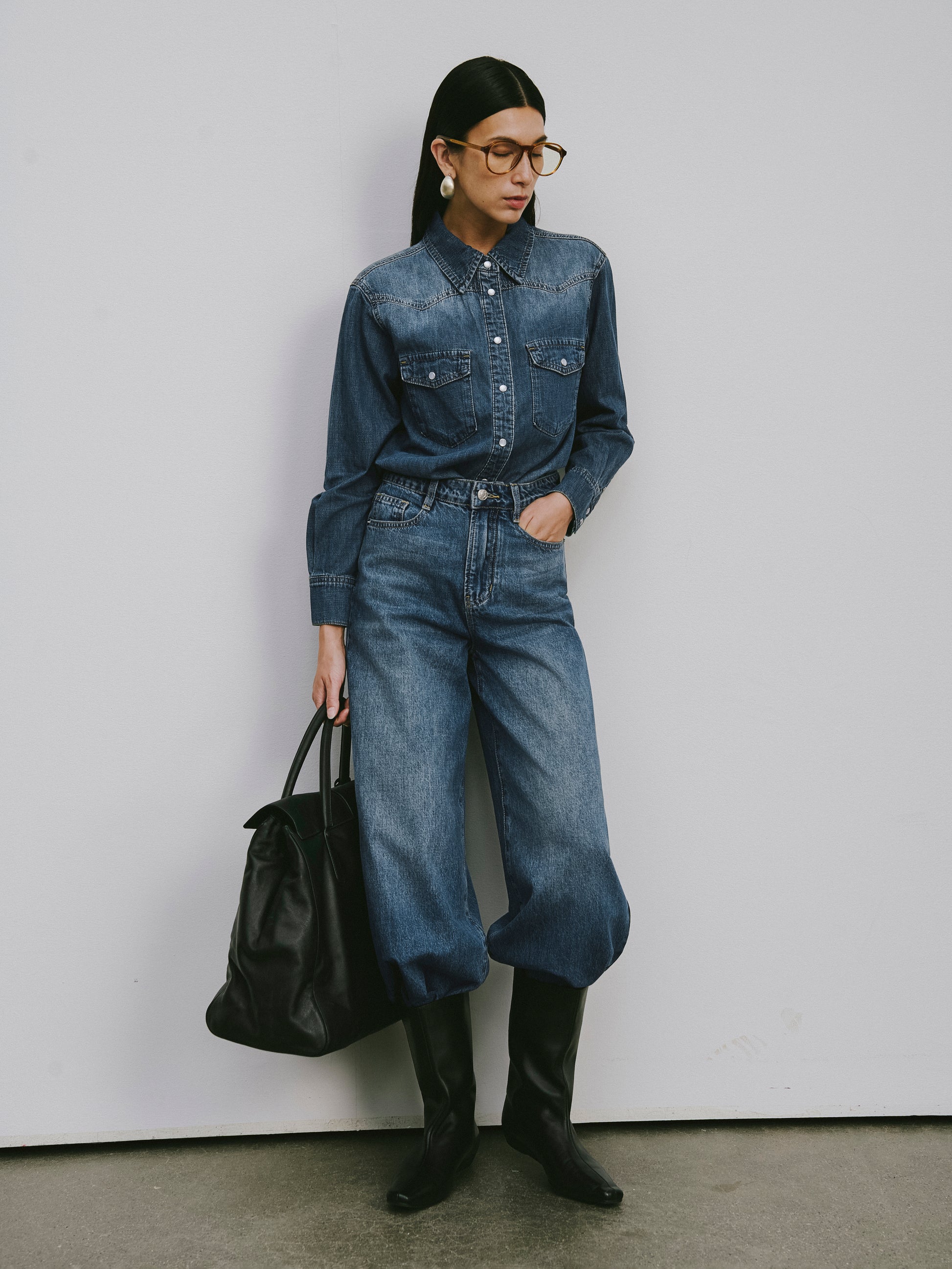 High-Waisted Wide-Leg Jeans