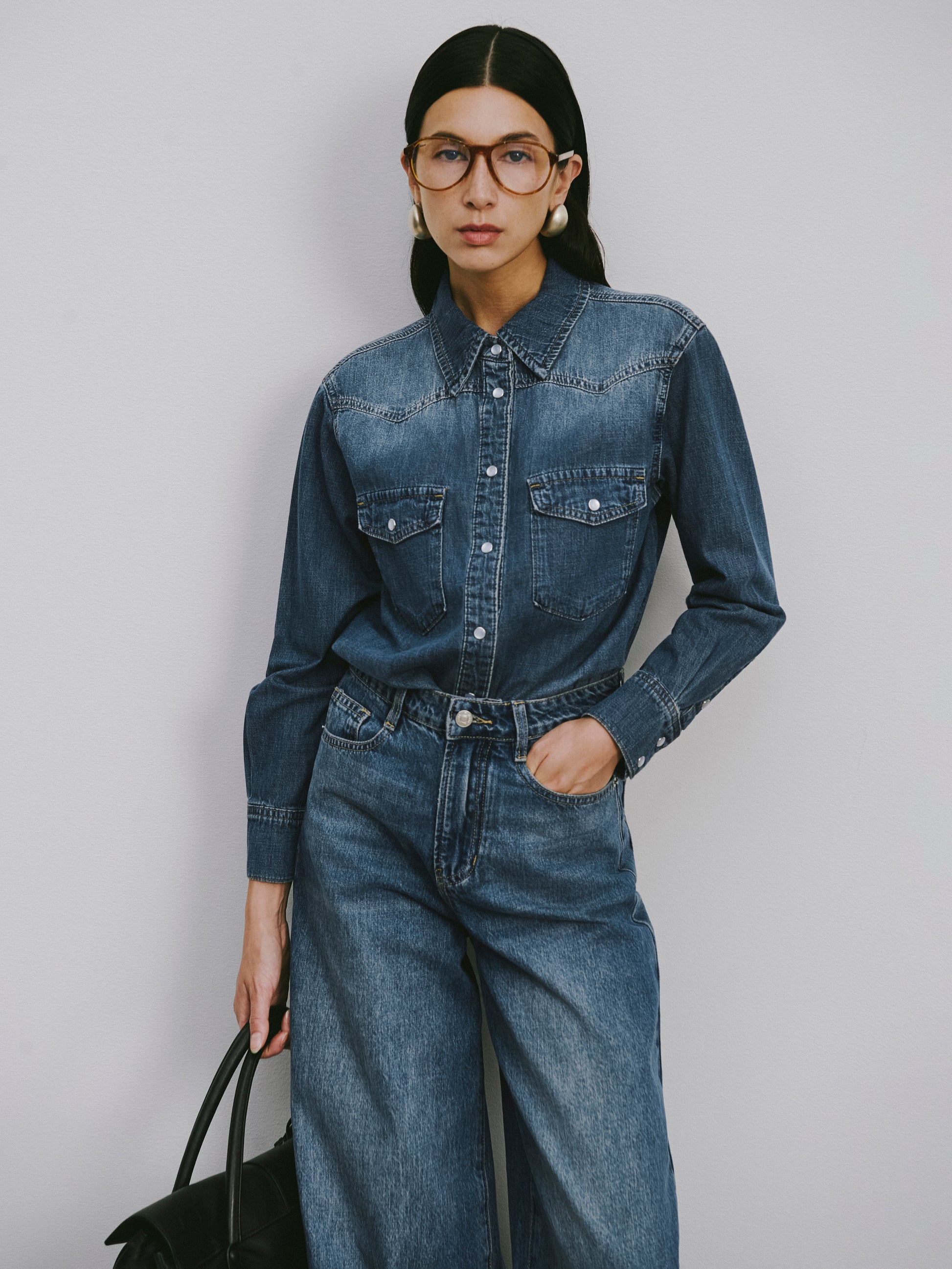 High-Waisted Wide-Leg Jeans