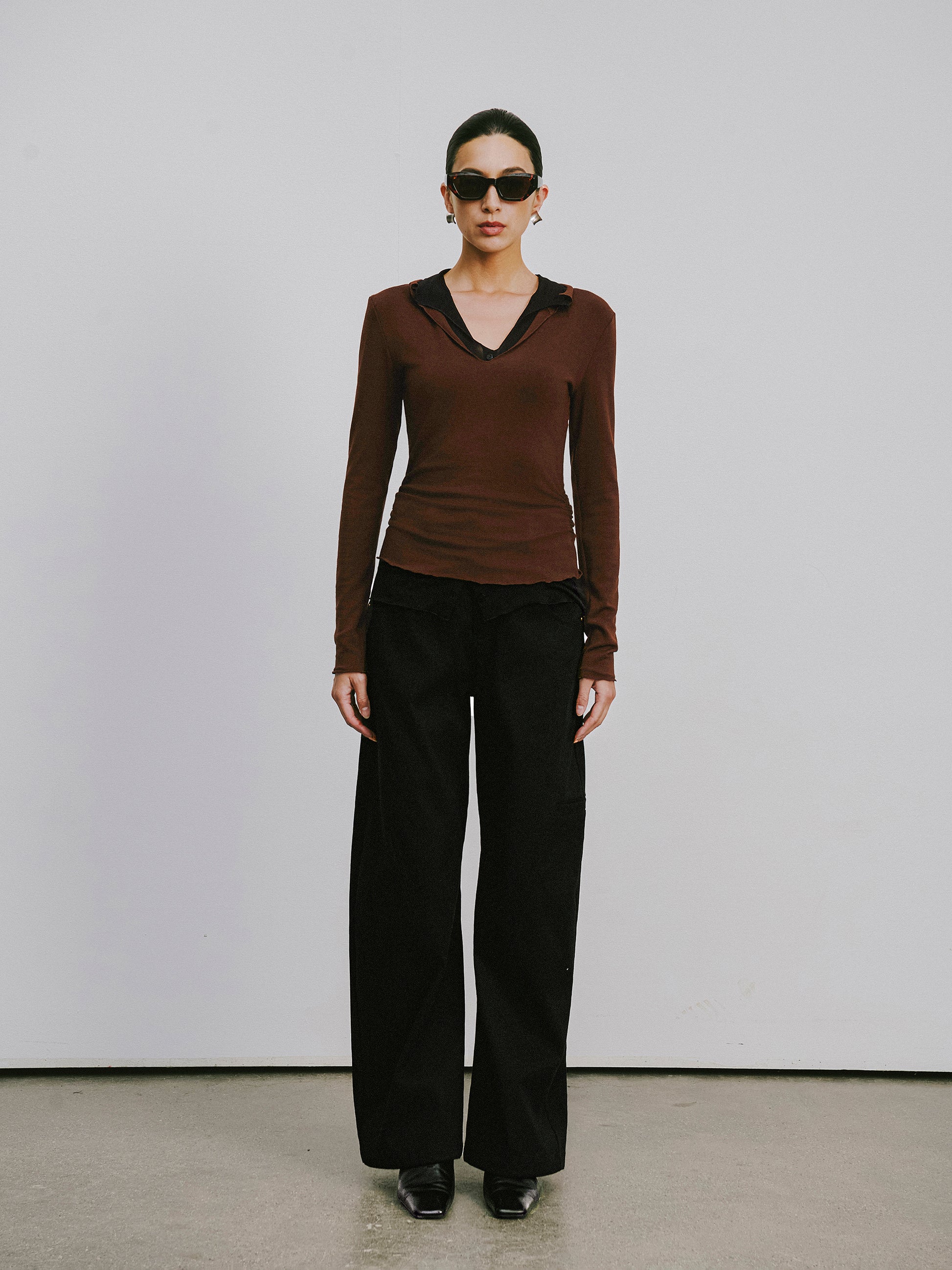 Scimitar Sihouette Wide-Leg Pants