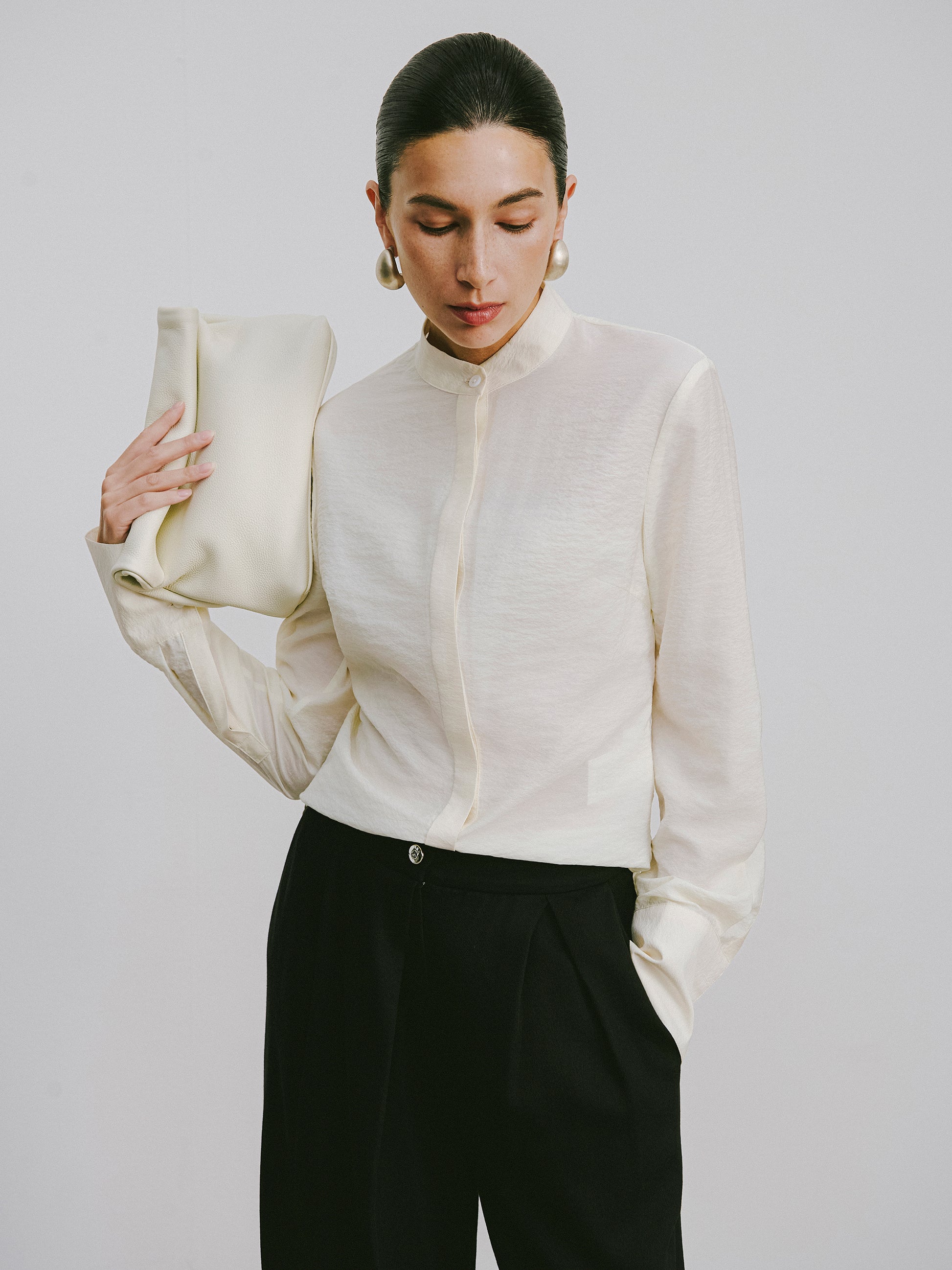 Mini Stand Collar Blouse