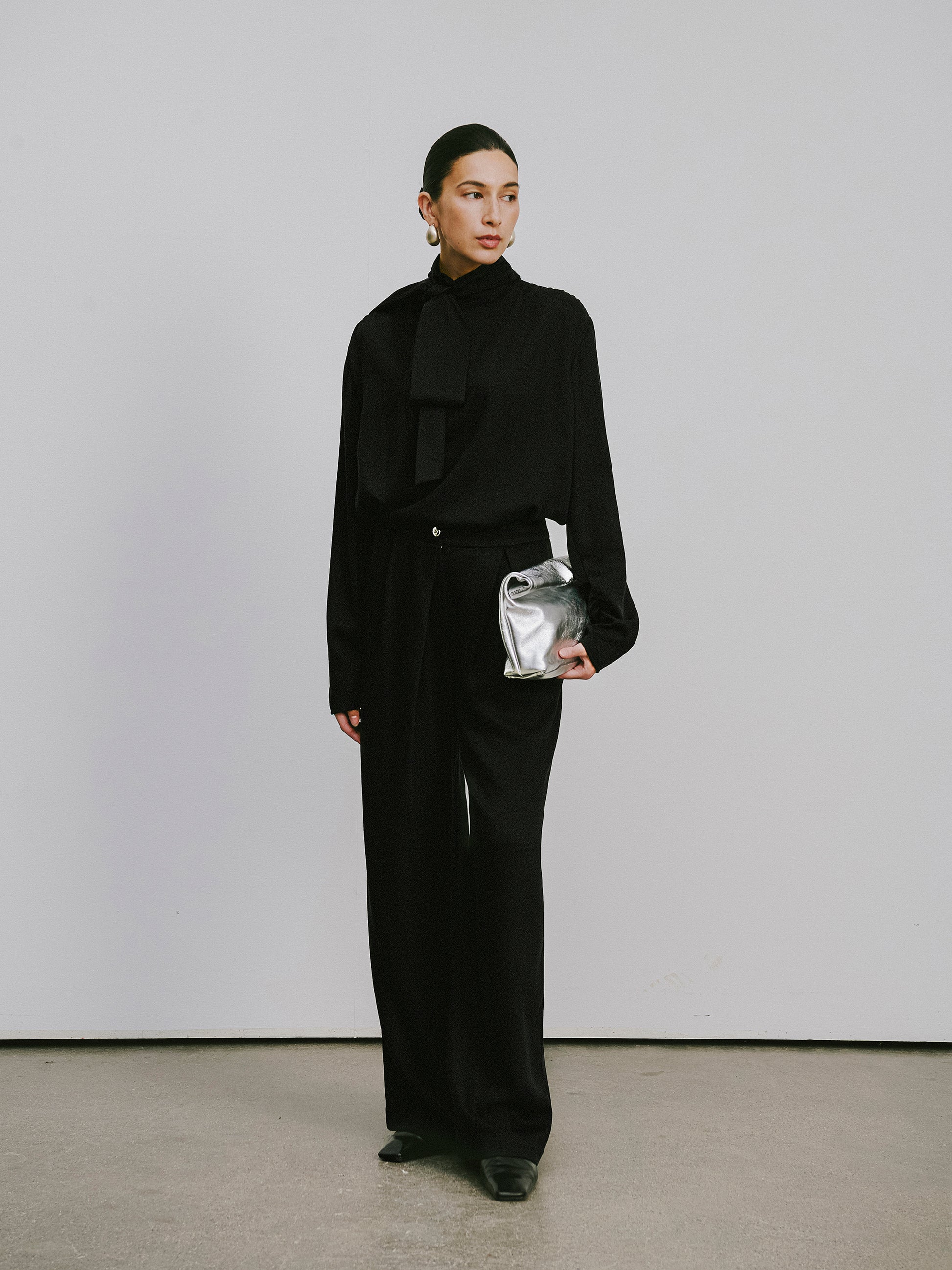Wide-Leg Trousers with Fluid Drape