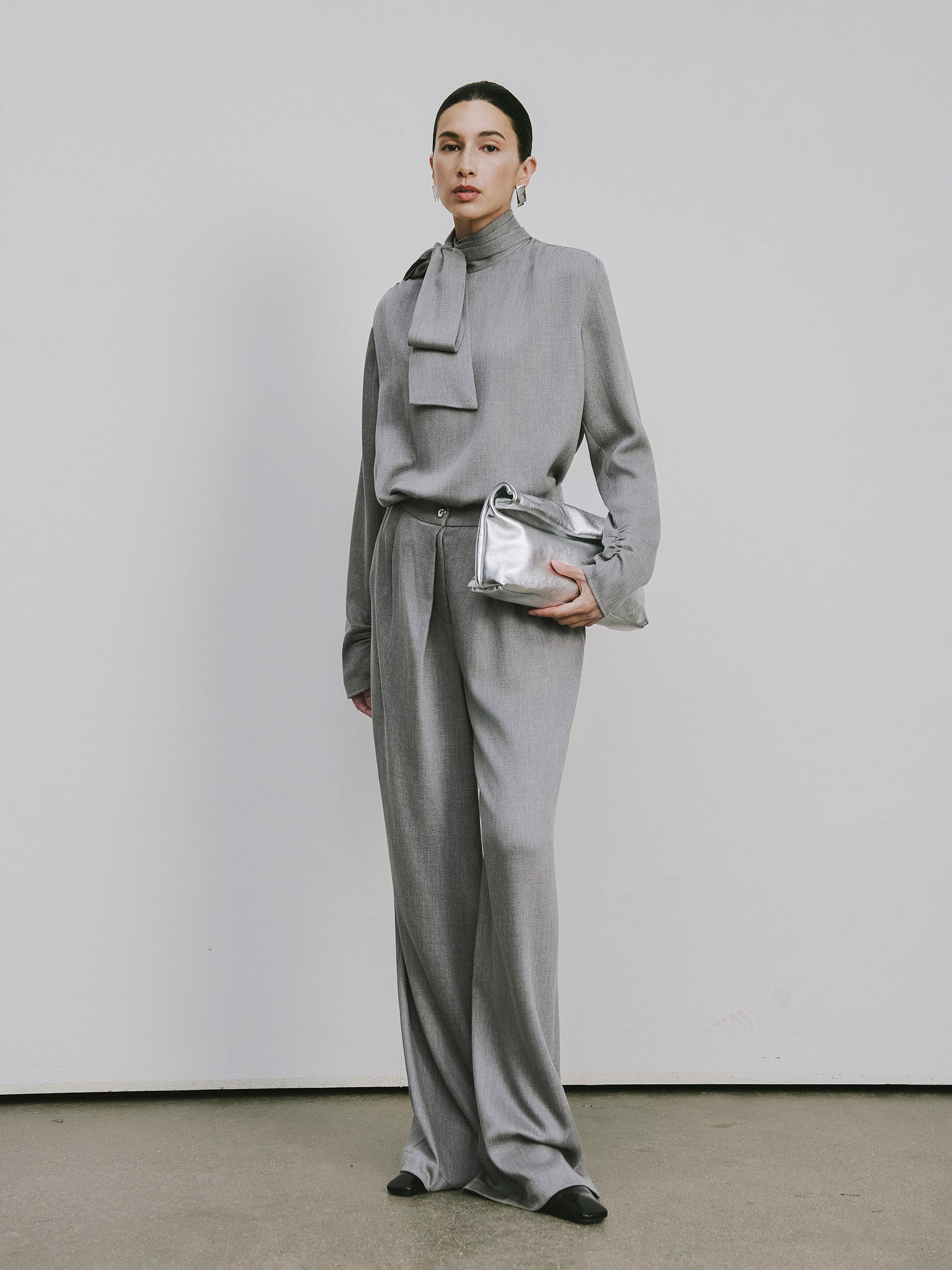 Wide-Leg Trousers with Fluid Drape
