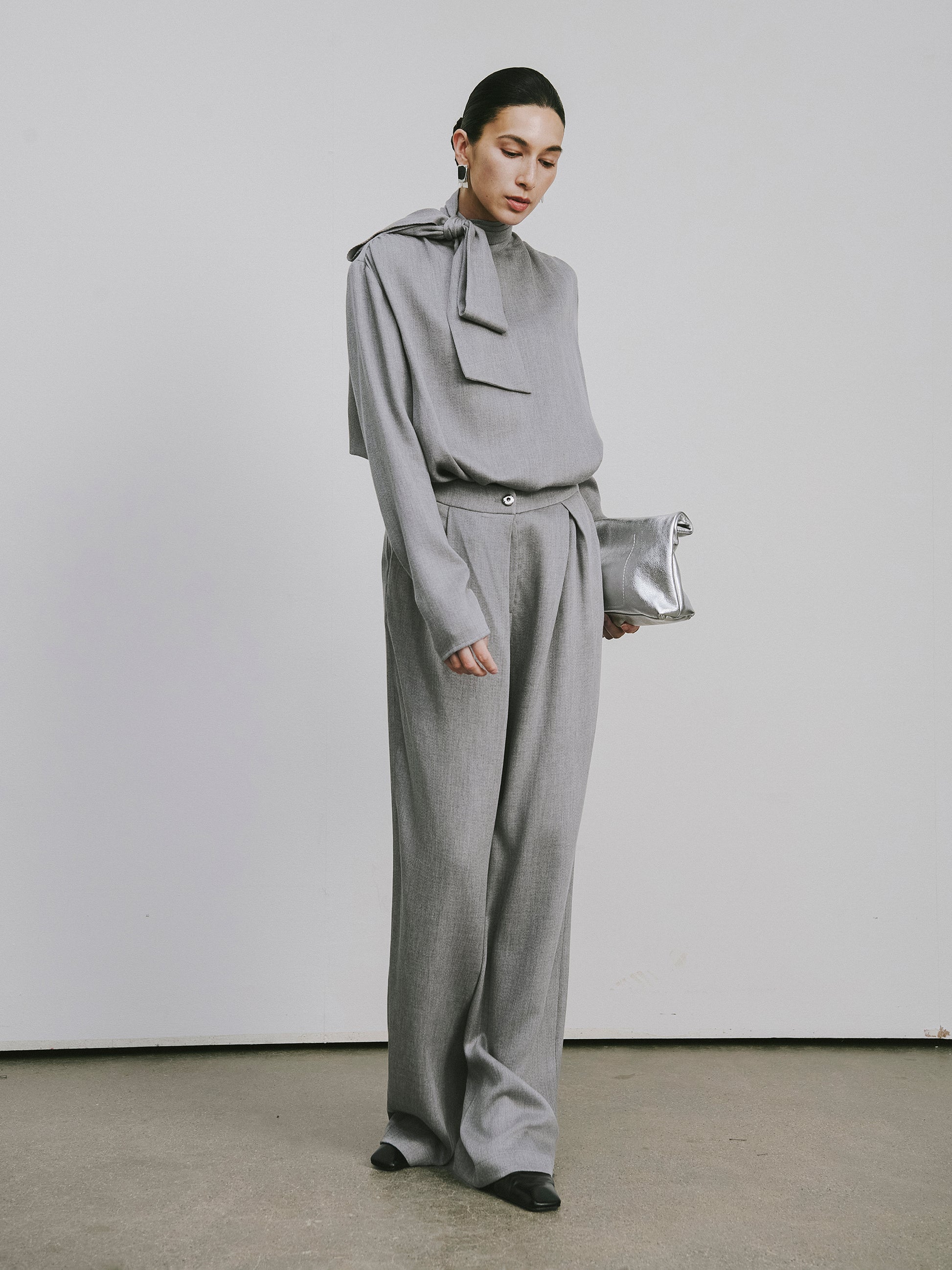 Wide-Leg Trousers with Fluid Drape