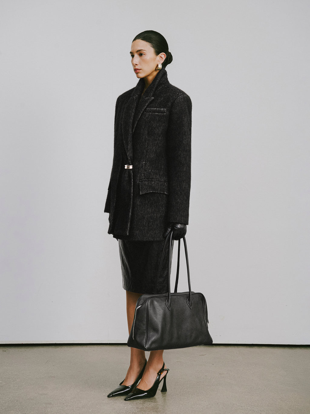 Wool-Blend Trench Coat with Alpaca Accent