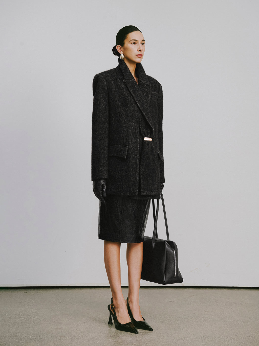 Wool-Blend Trench Coat with Alpaca Accent
