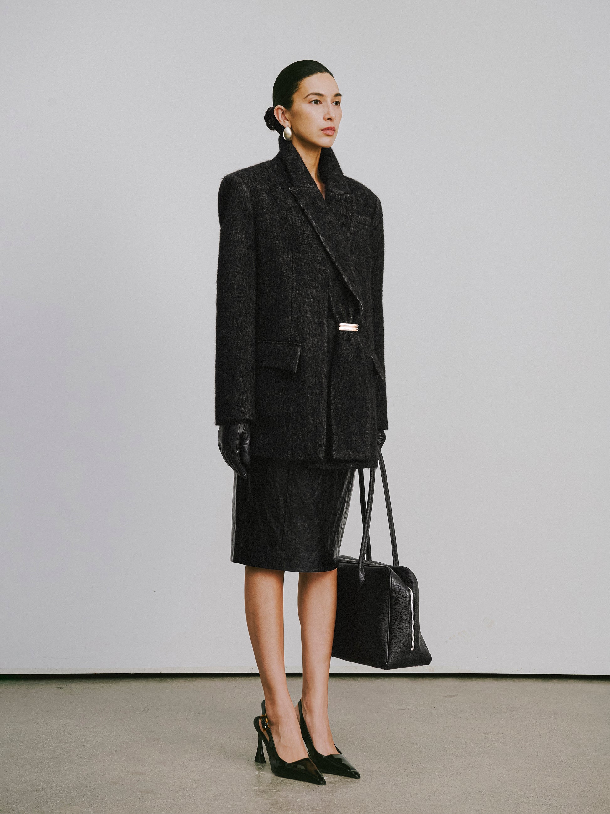 Wool-Blend Trench Coat with Alpaca Accent