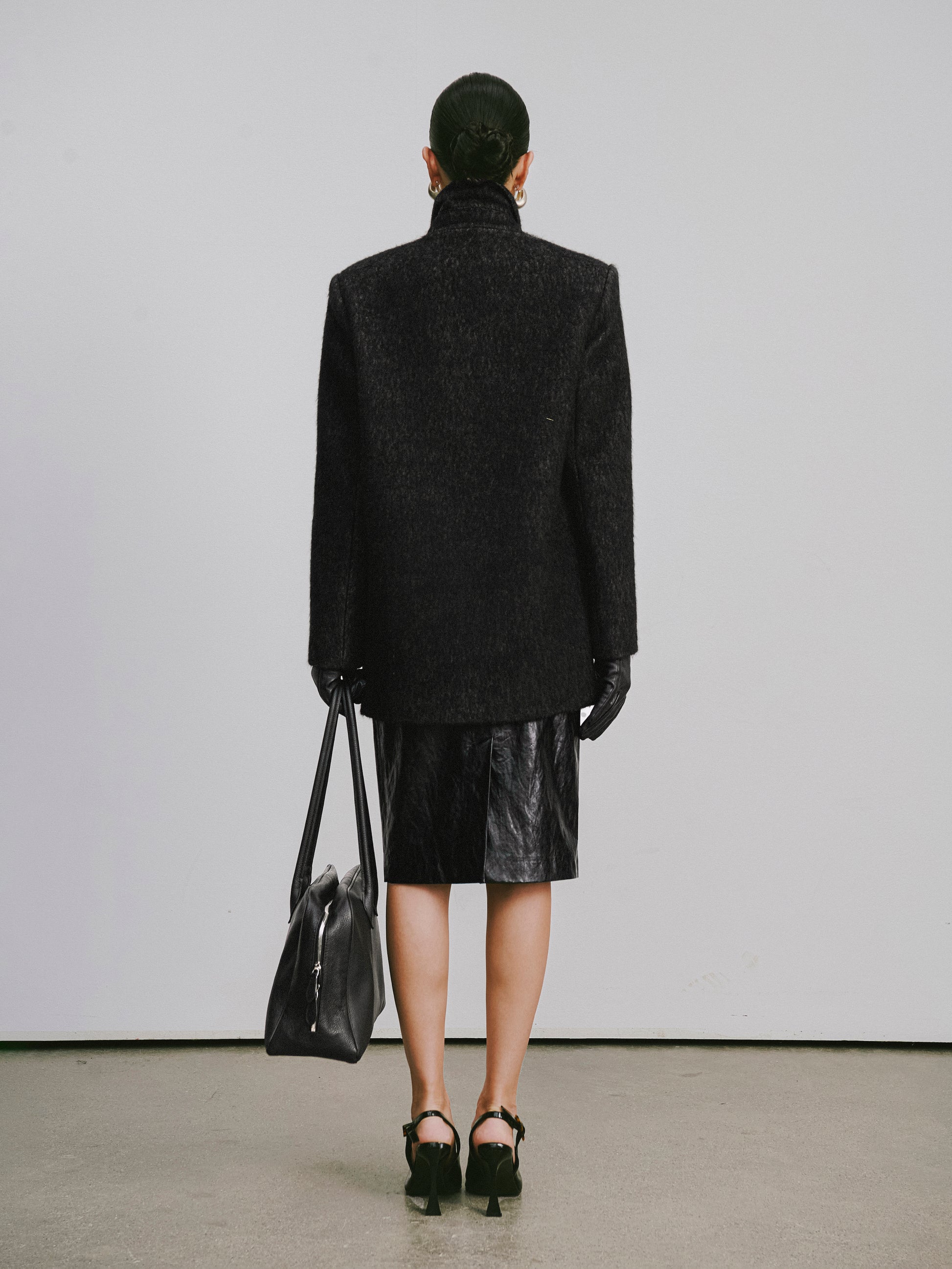 Wool-Blend Trench Coat with Alpaca Accent