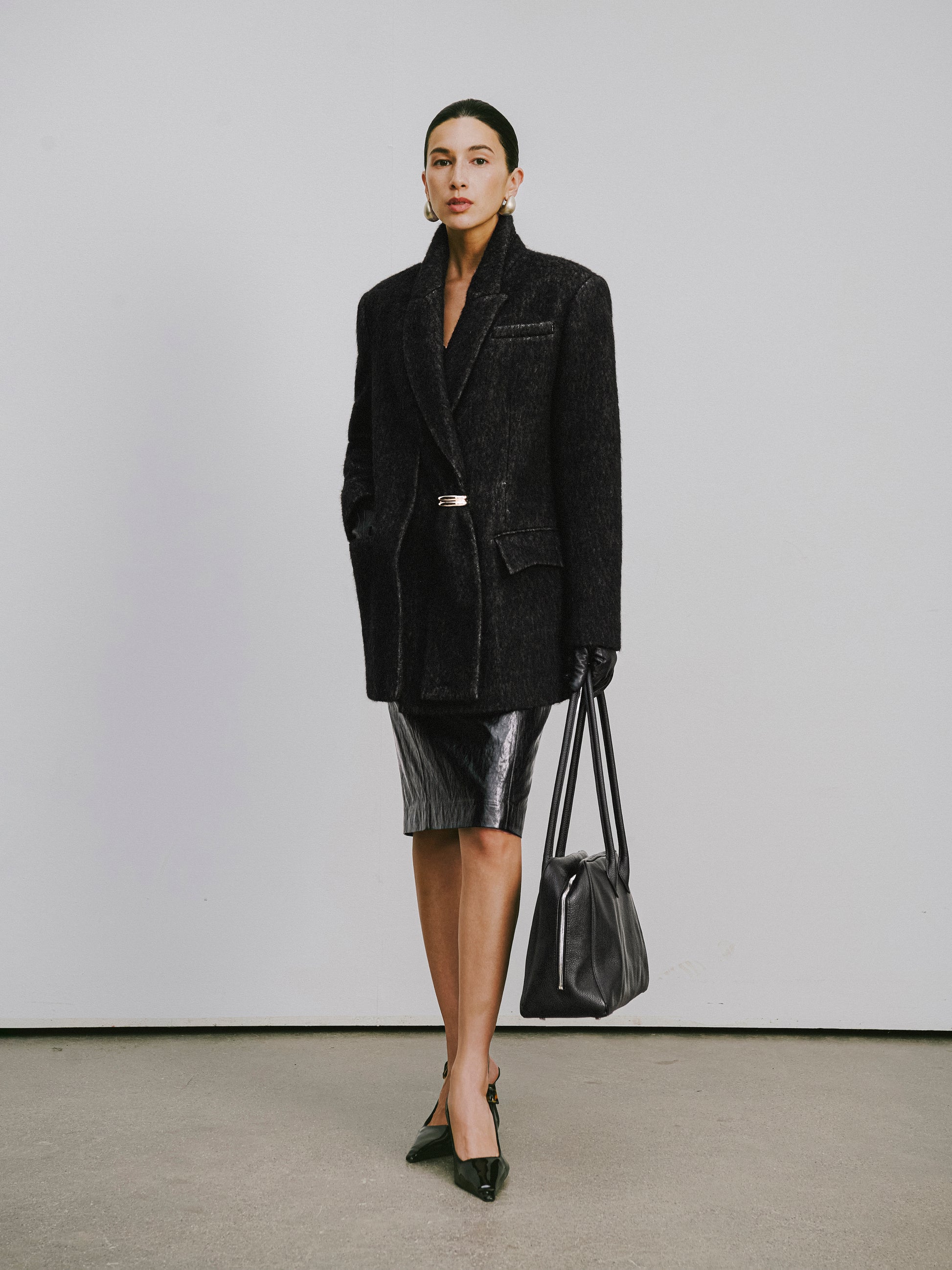 Wool-Blend Trench Coat with Alpaca Accent