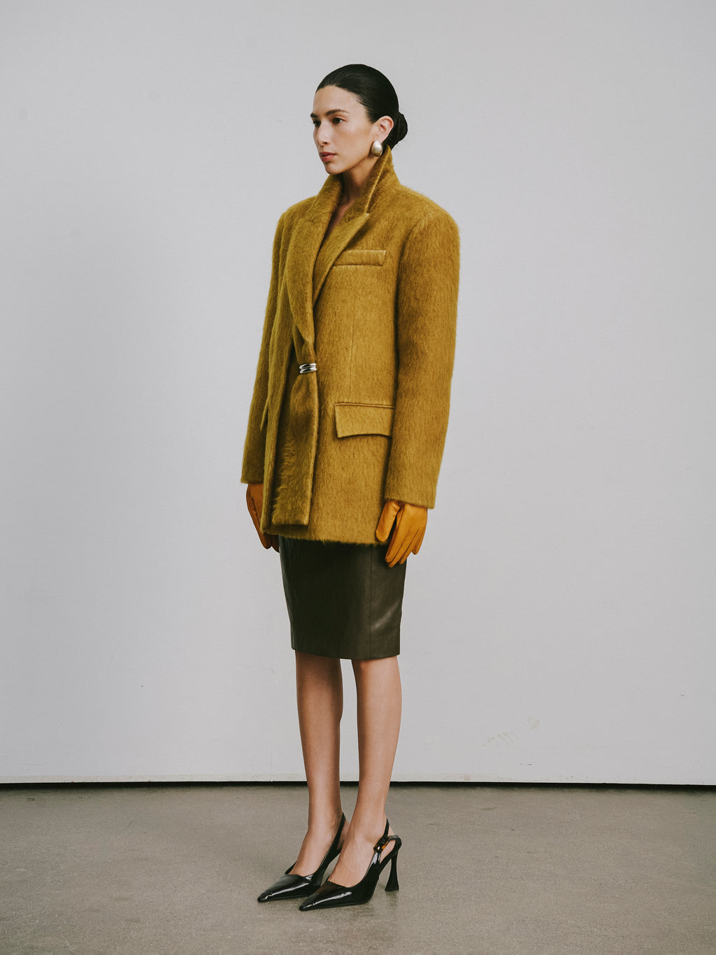 Wool-Blend Trench Coat with Alpaca Accent