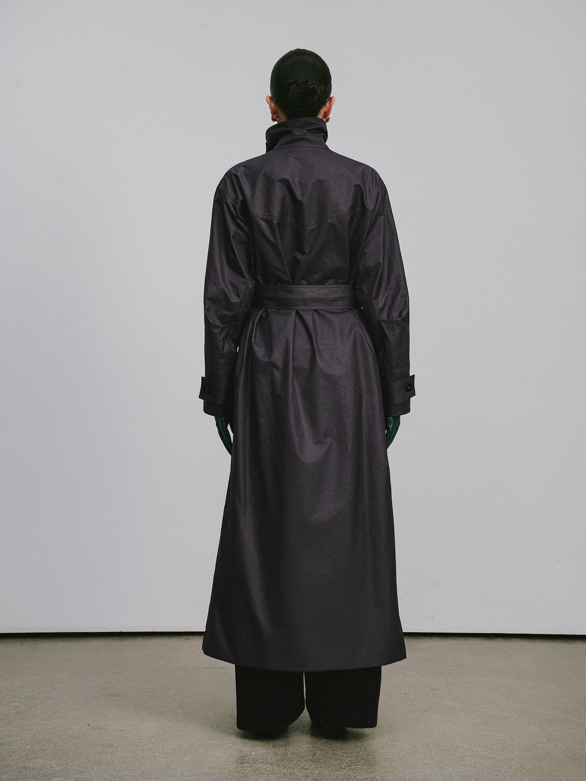 Dropped-Shoulder Trench Coat