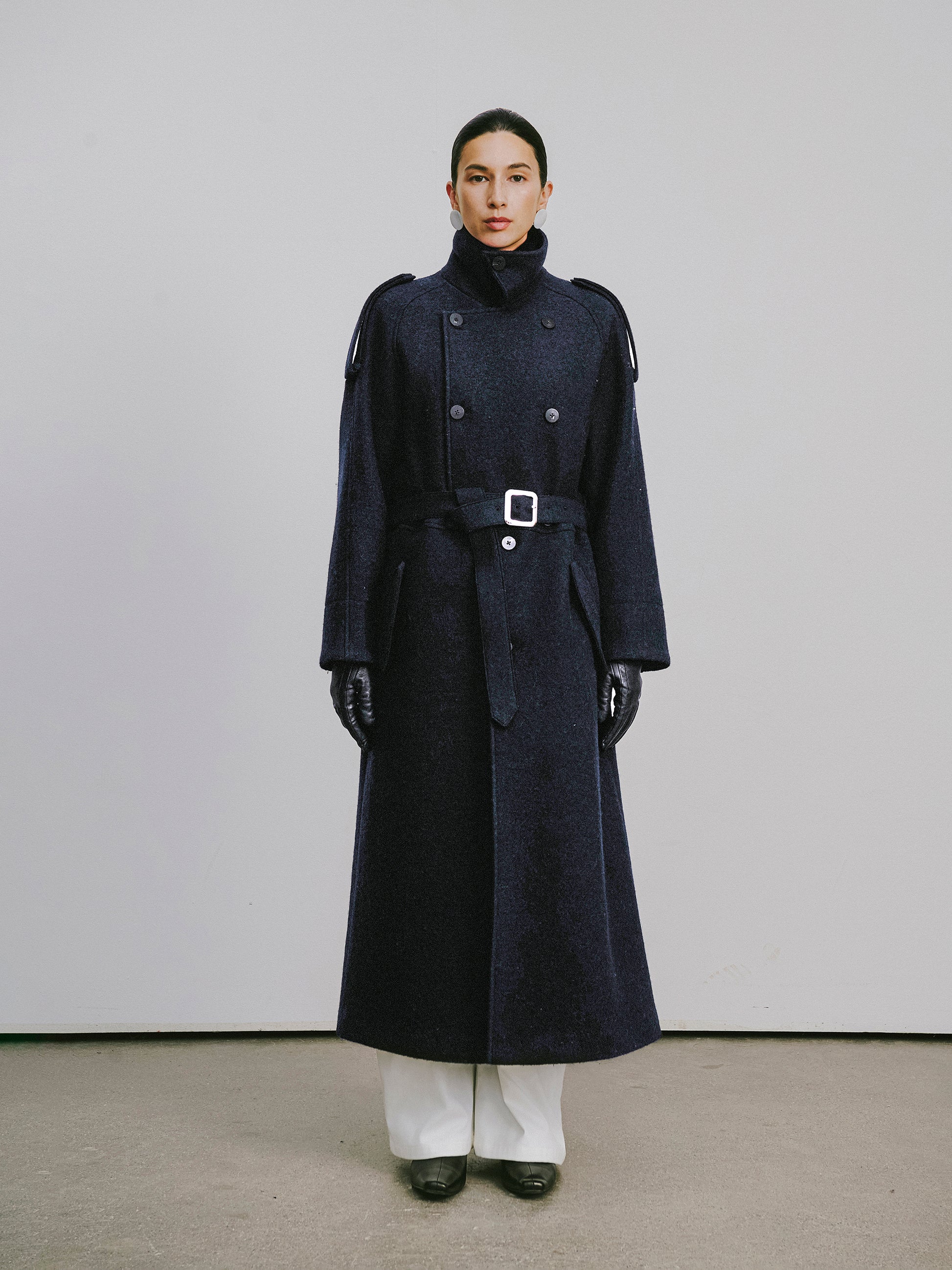 Dropped Shoulder Long Coat