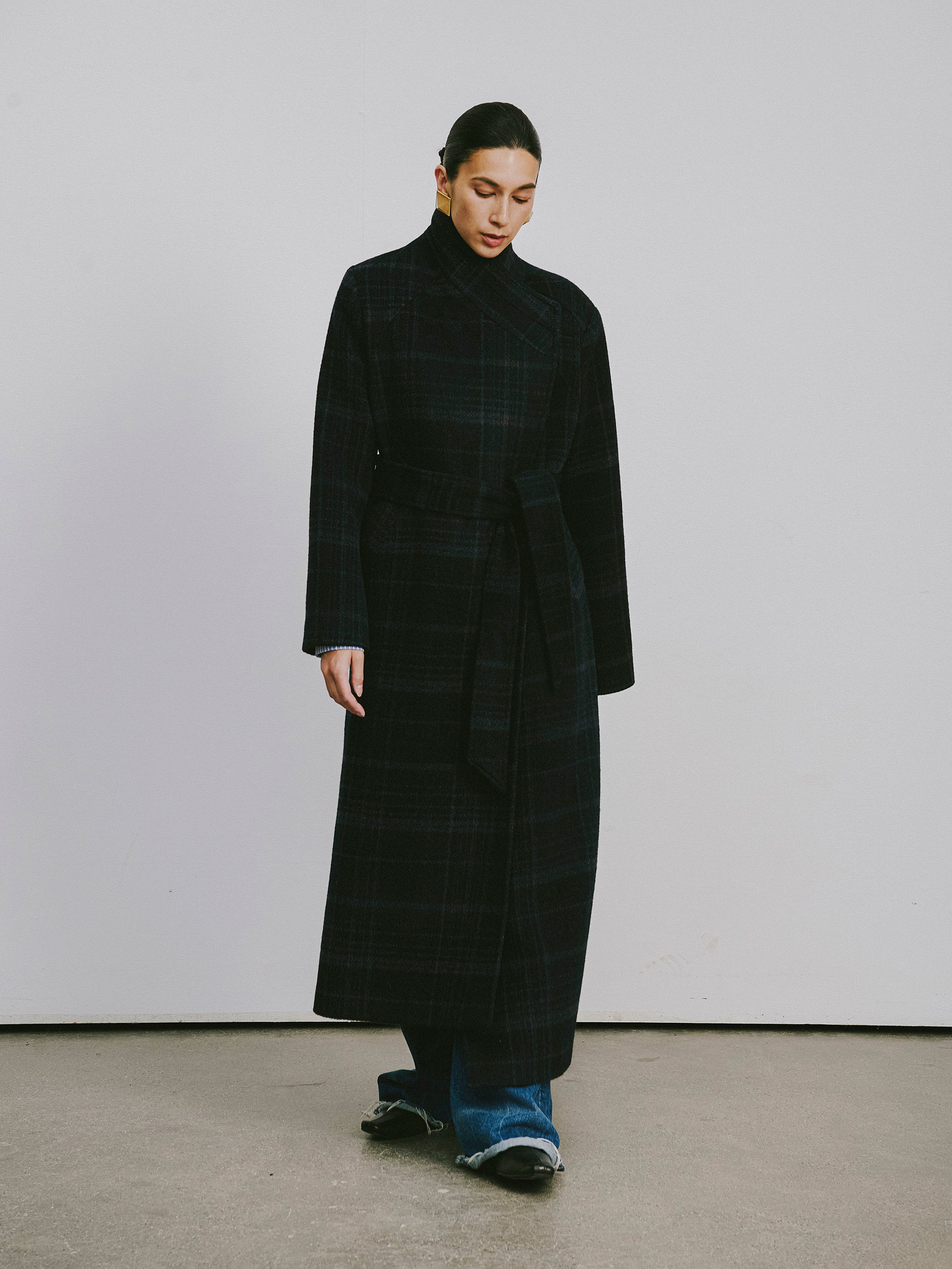 Glen Check Long Coat