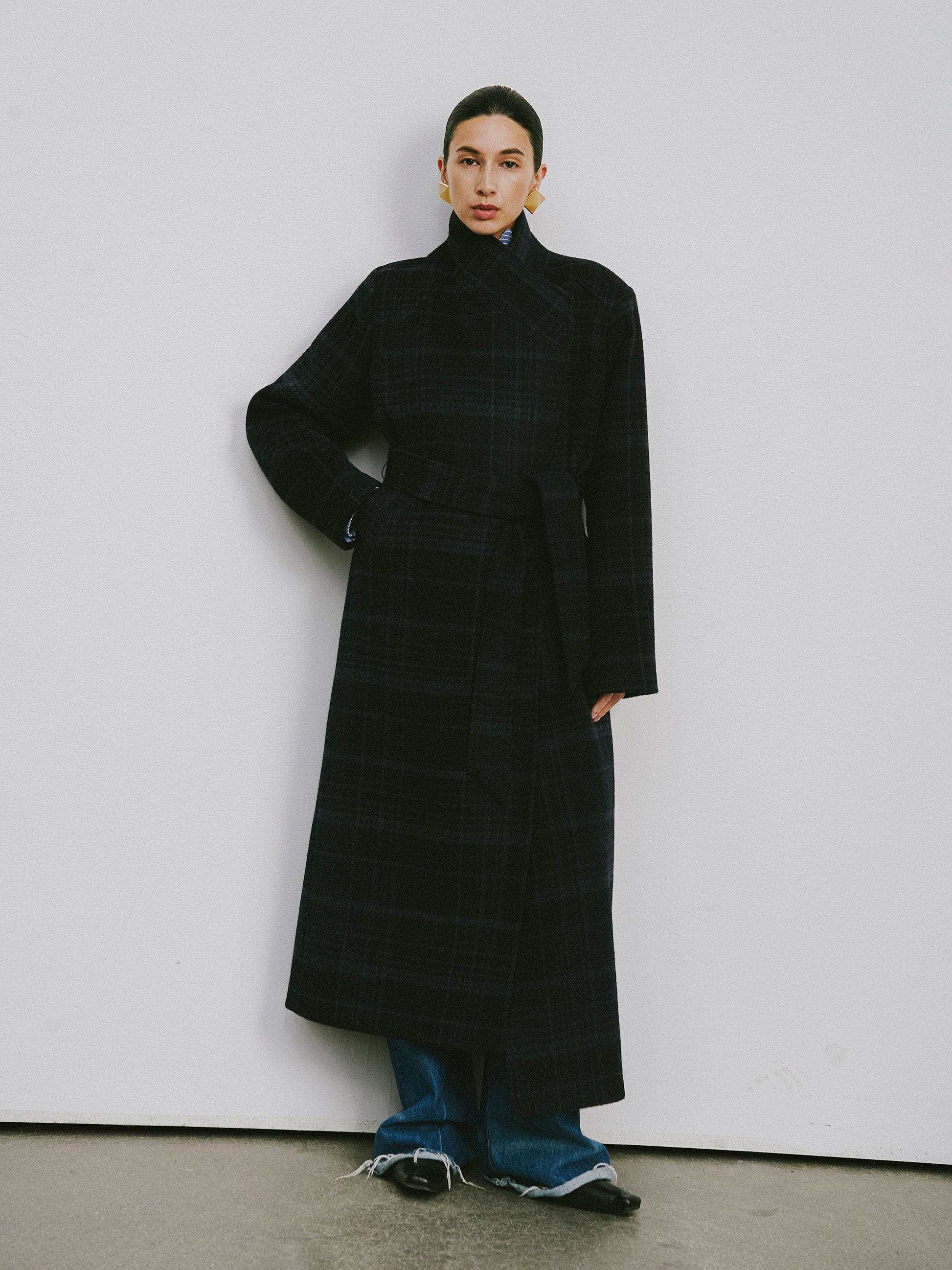 Glen Check Long Coat