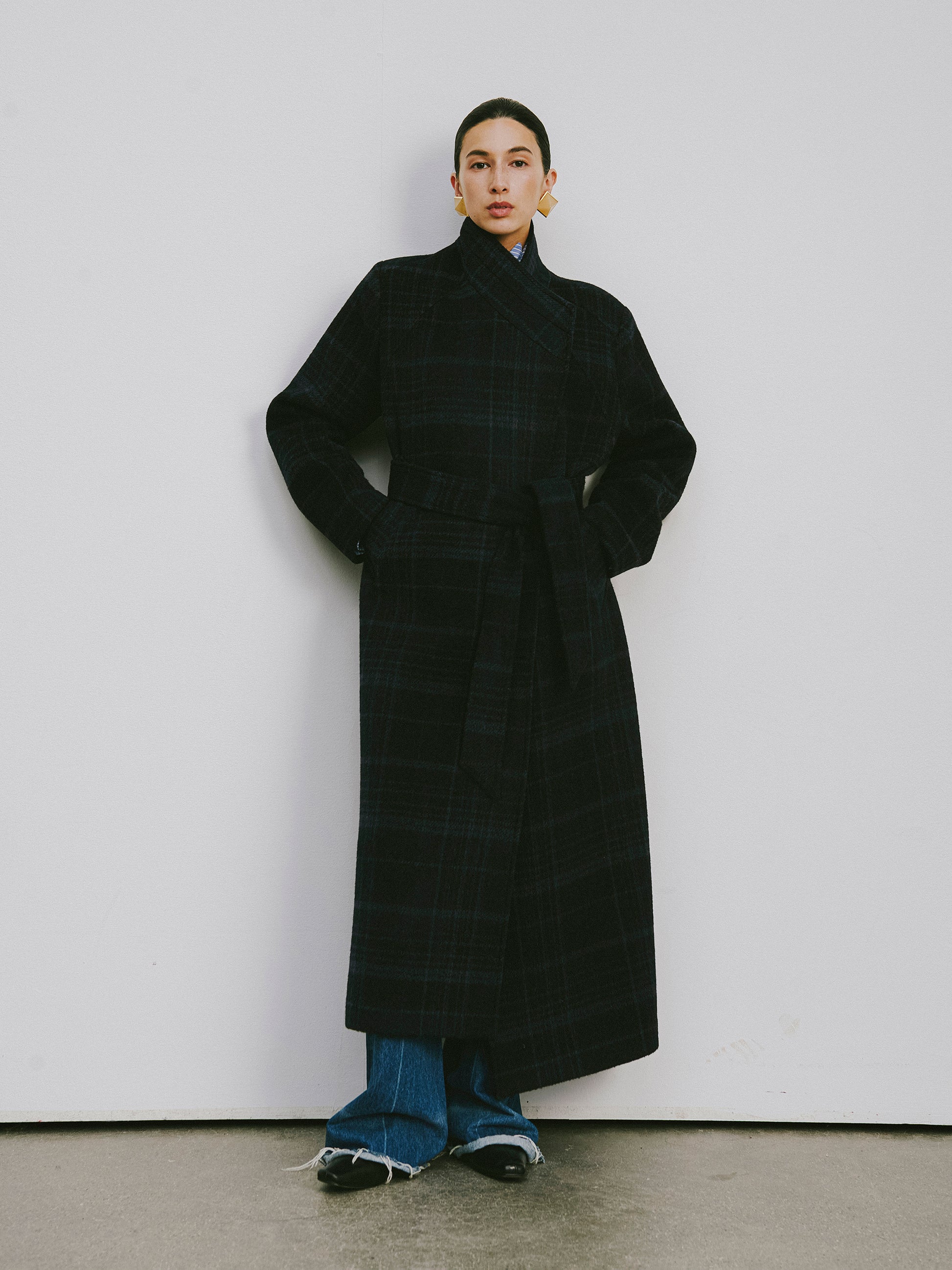 Glen Check Long Coat