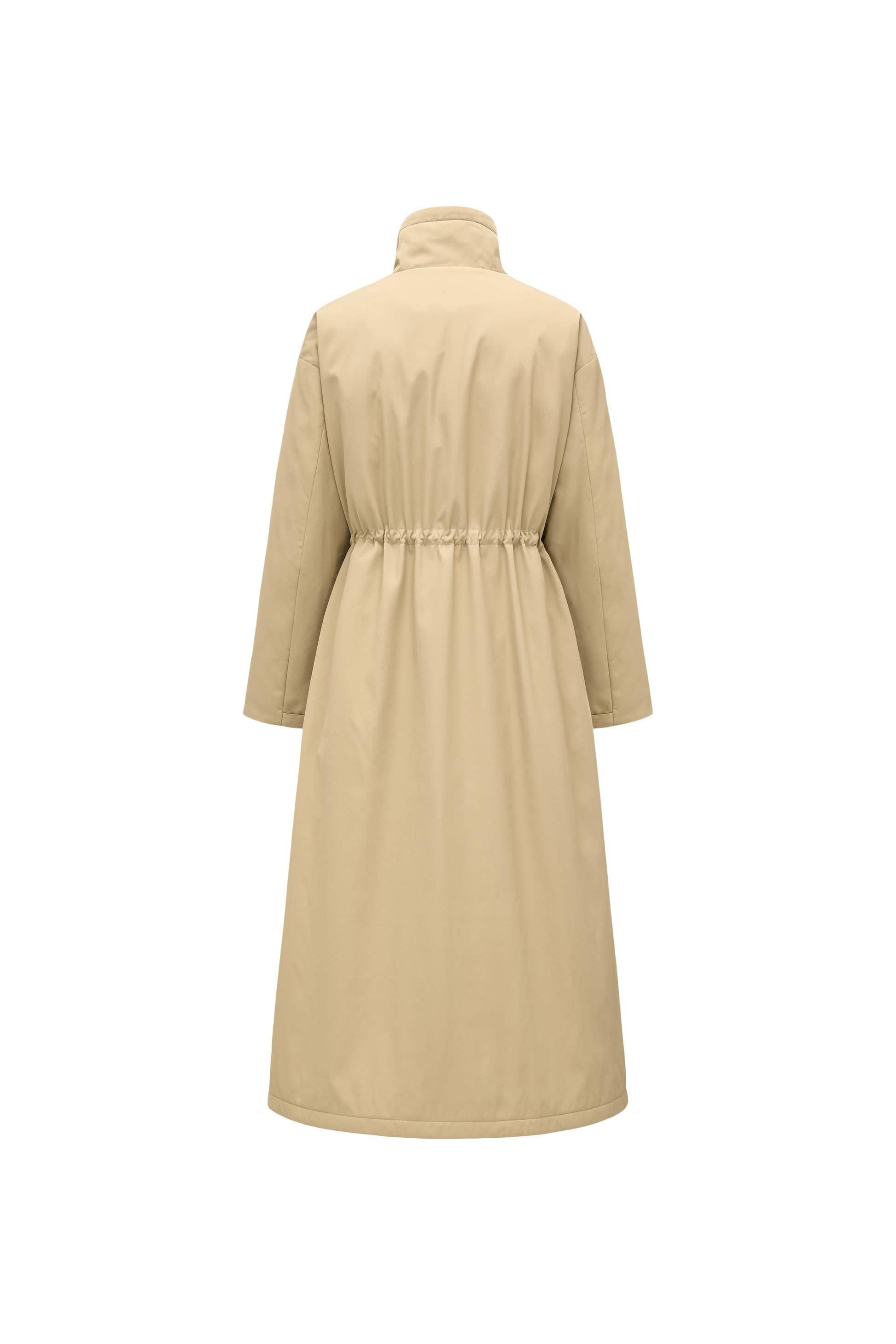 Trench DNA Stand Collar Drawstring Long Down Coat