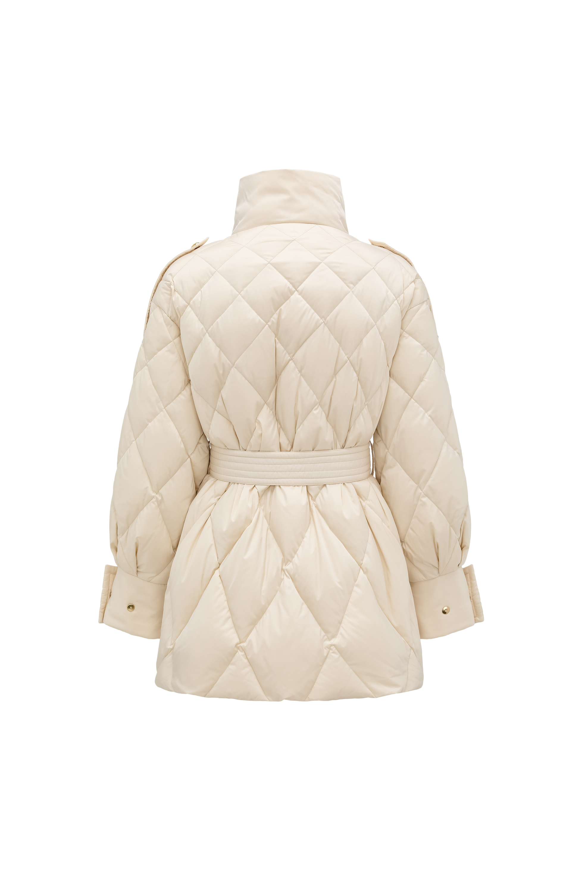 Deconstructed Asymmetric Zip Puffer with Dropped Shoulder and Lantern Sleeves