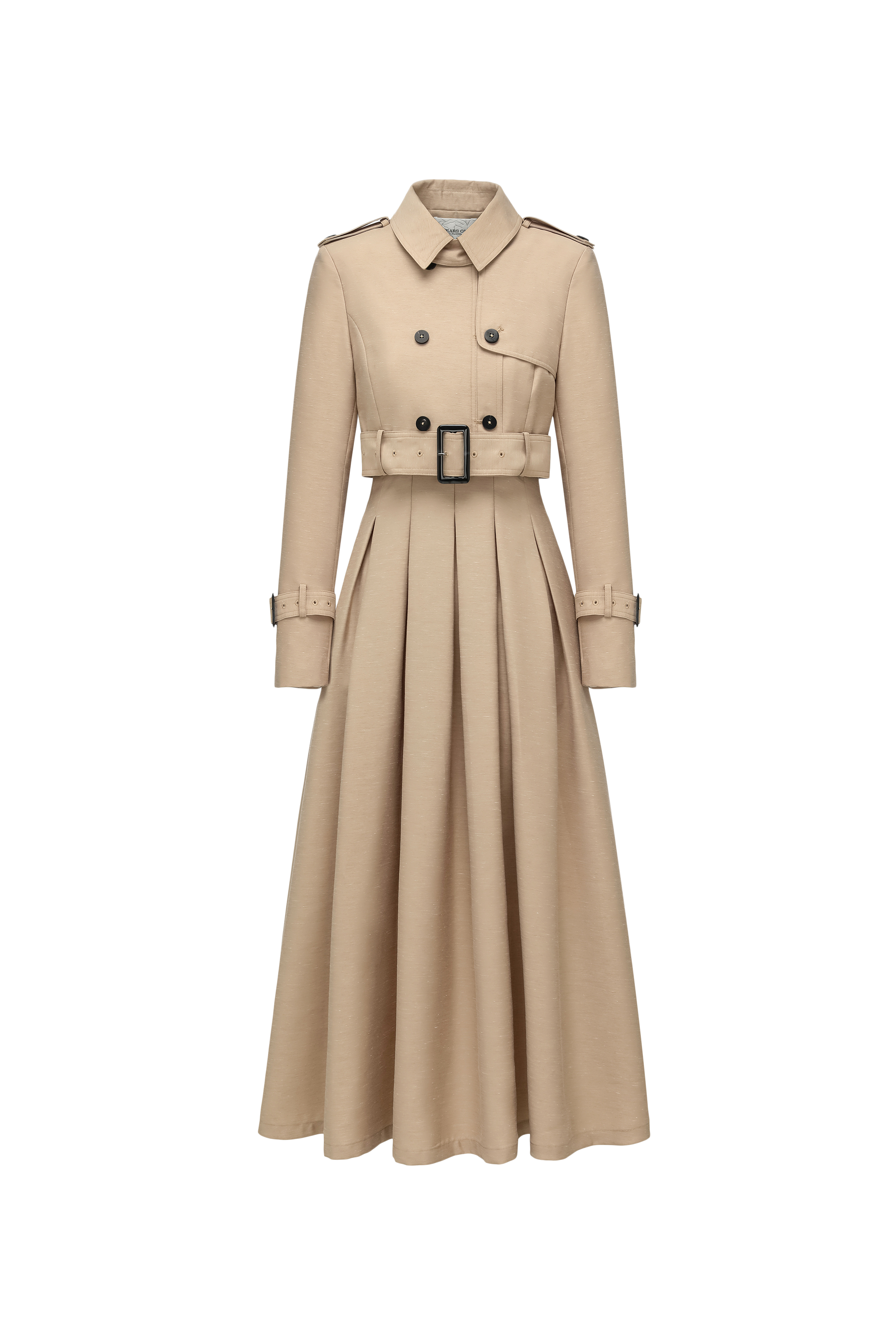 Two-Piece Trench Dress Set (Short Jacket + Sleeveless V-Neck Dress)