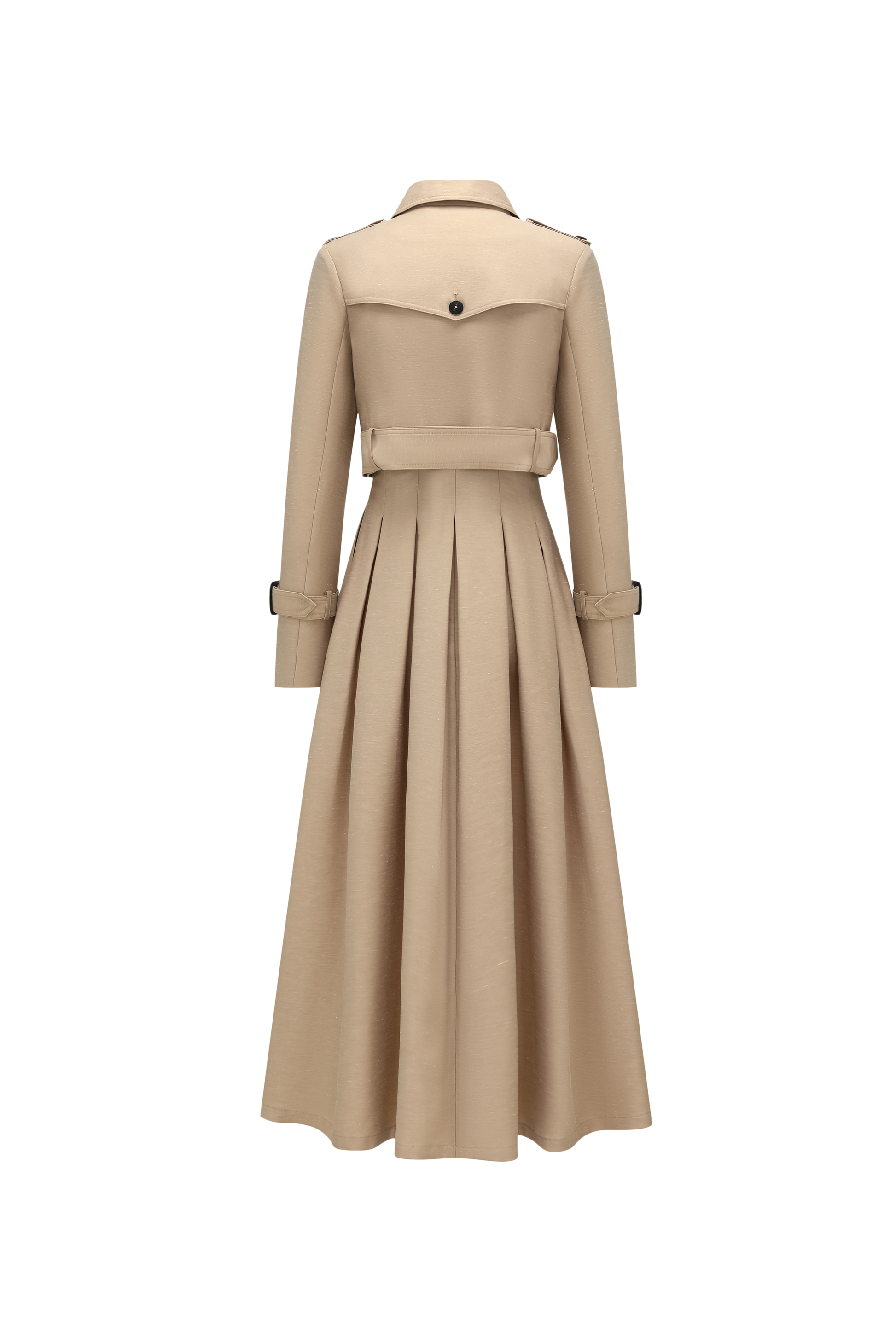 Two-Piece Trench Dress Set (Short Jacket + Sleeveless V-Neck Dress)