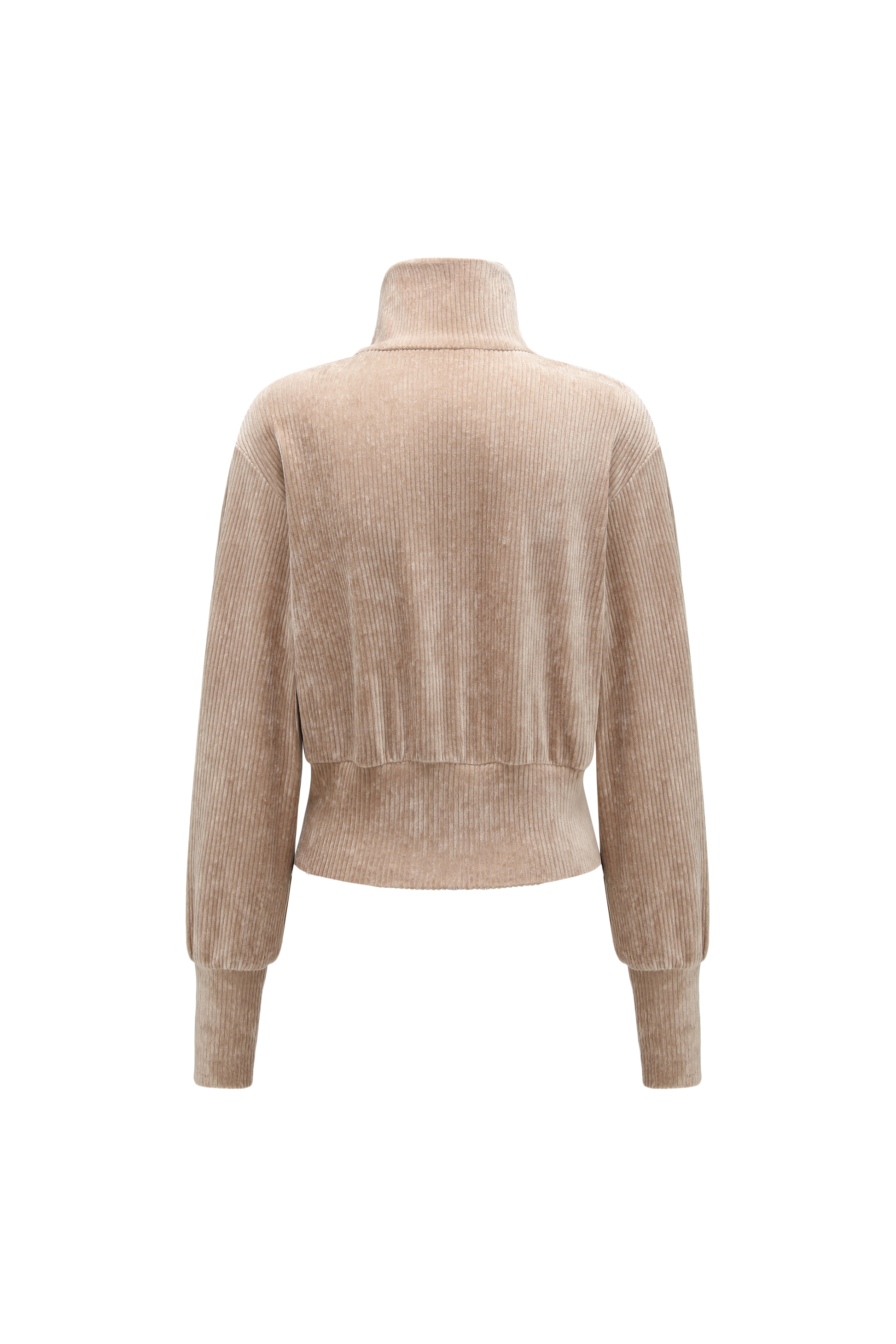 High-Neck Two-Way Zip Corduroy Track Jacket