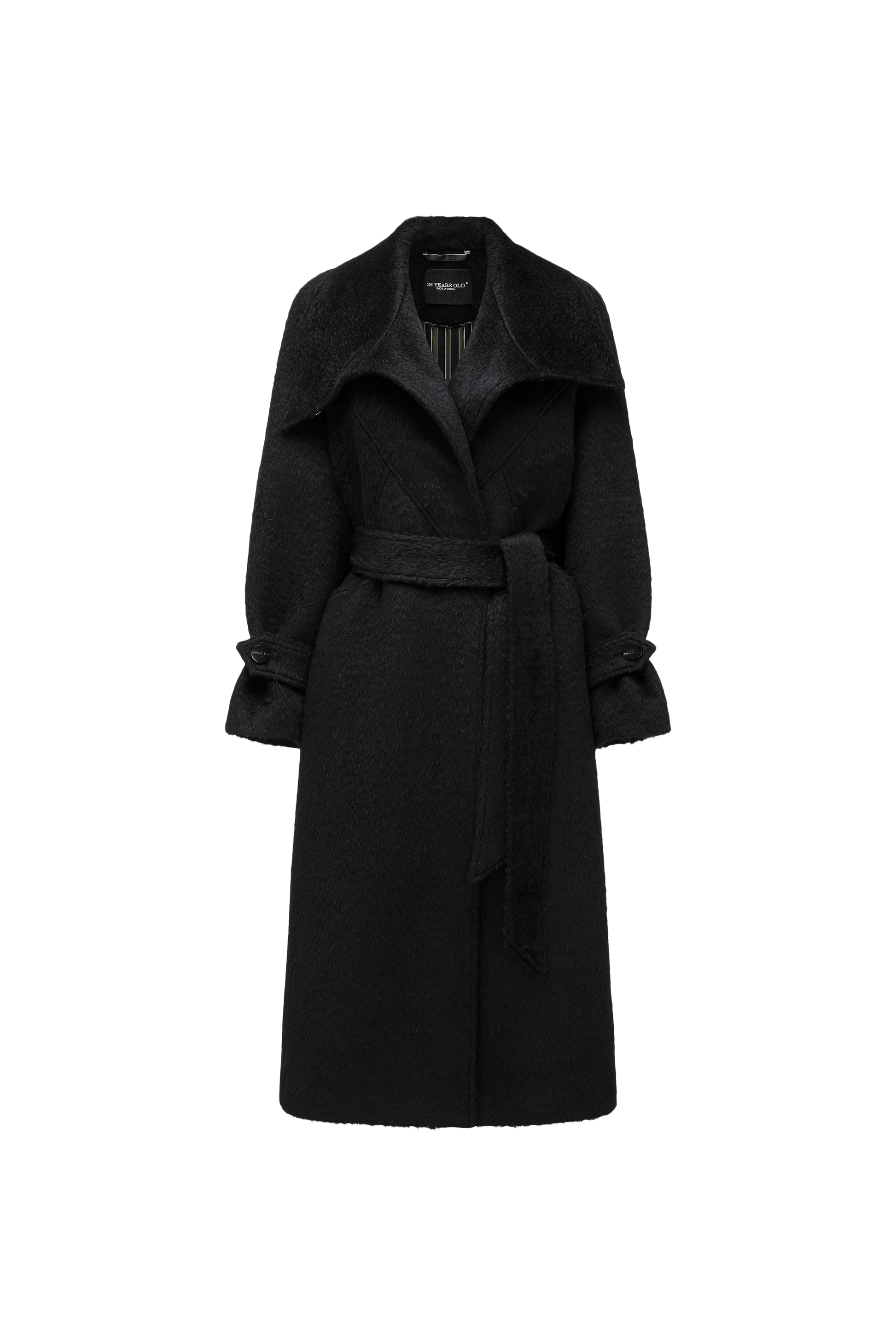Alpaca-Wool Blend Long Overcoat