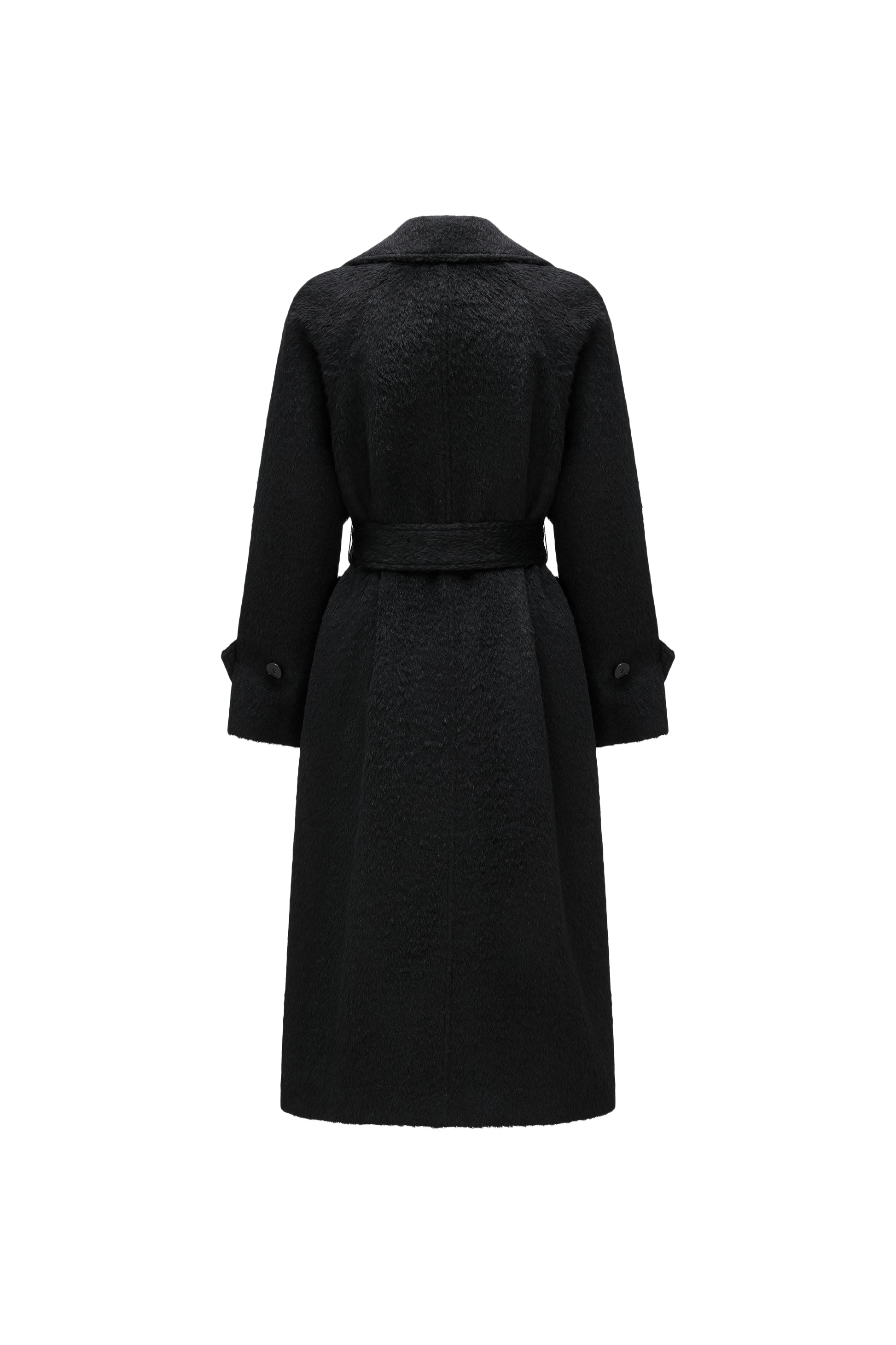 Alpaca-Wool Blend Long Overcoat