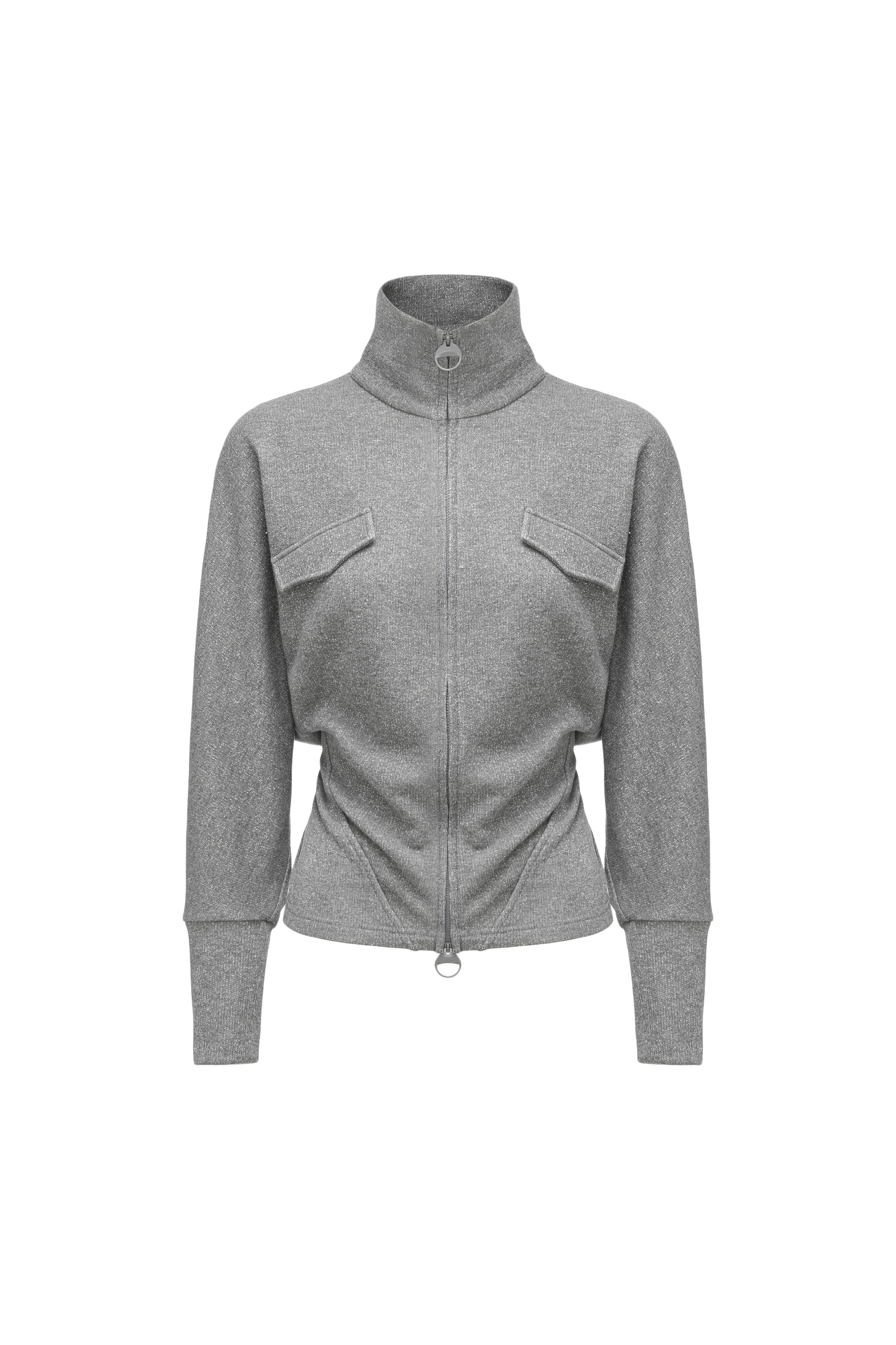 High-Neck Two-Way Zip Athletic Jacket