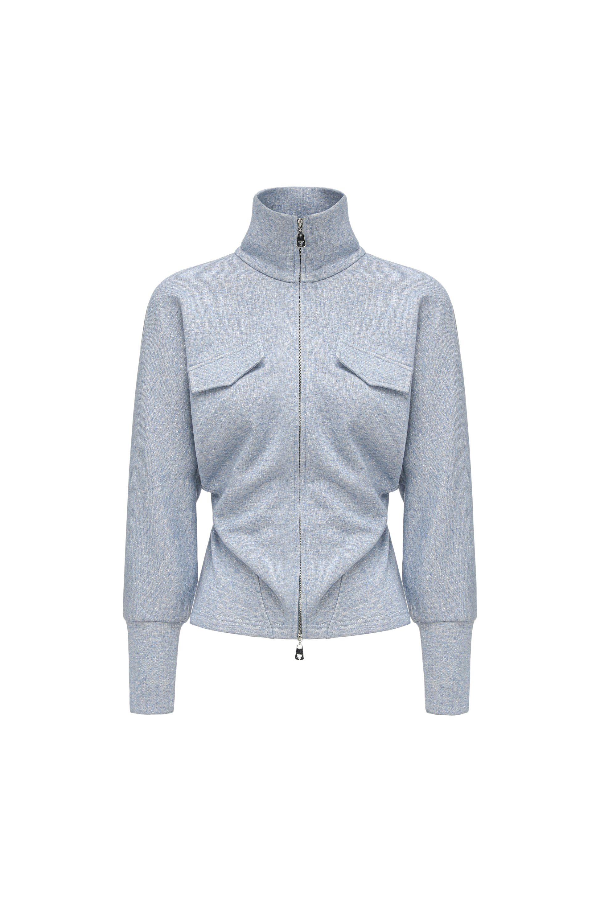 High-Neck Two-Way Zip Athletic Jacket