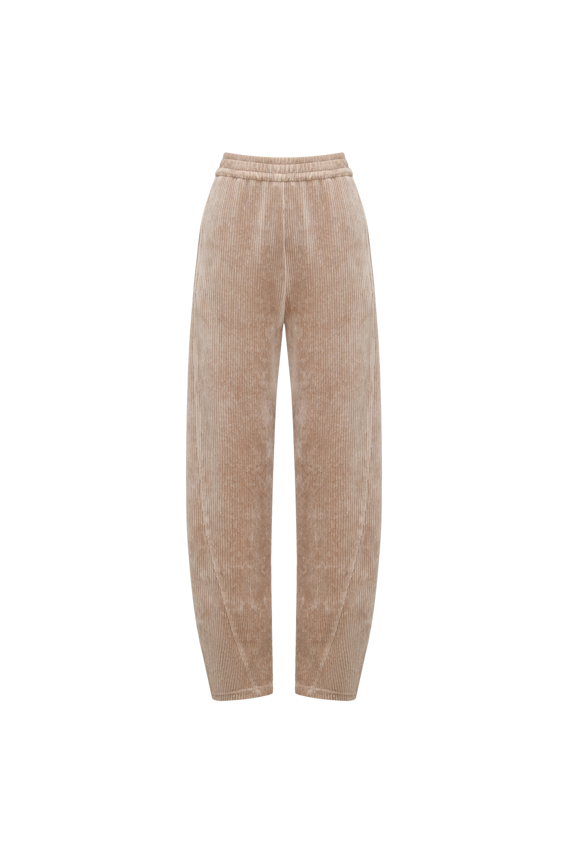 Curved Hem Corduroy Sweatpants