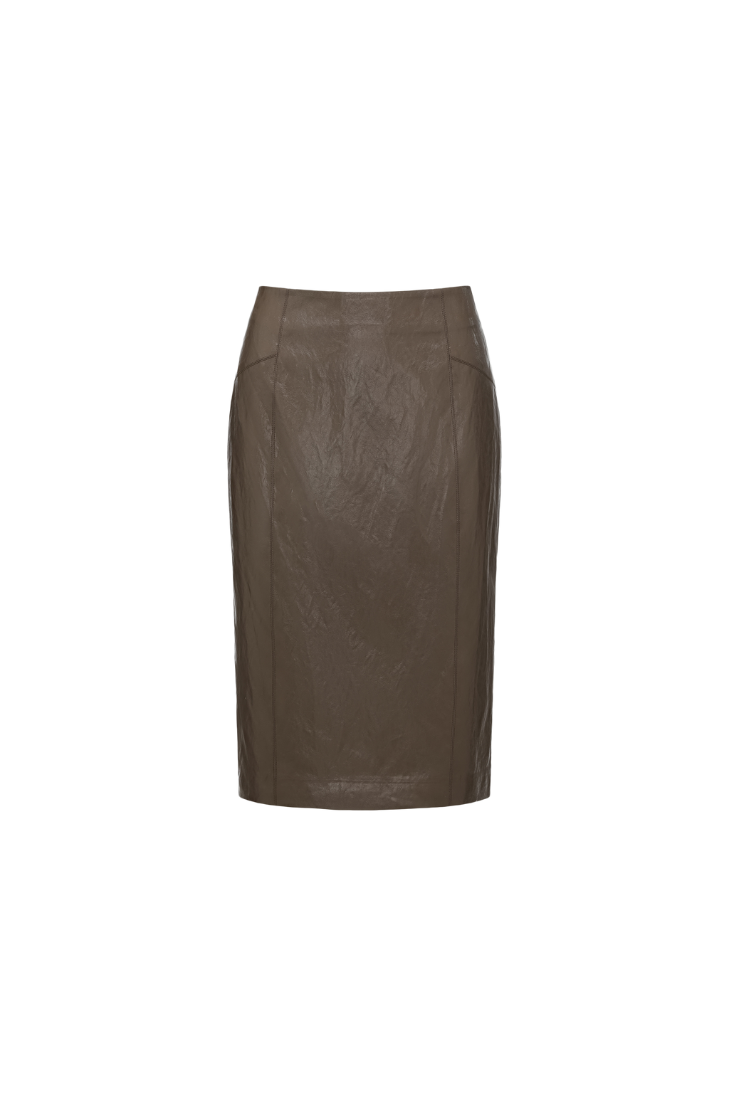 Knee-Length Pencil Skirt (Faux Leather)